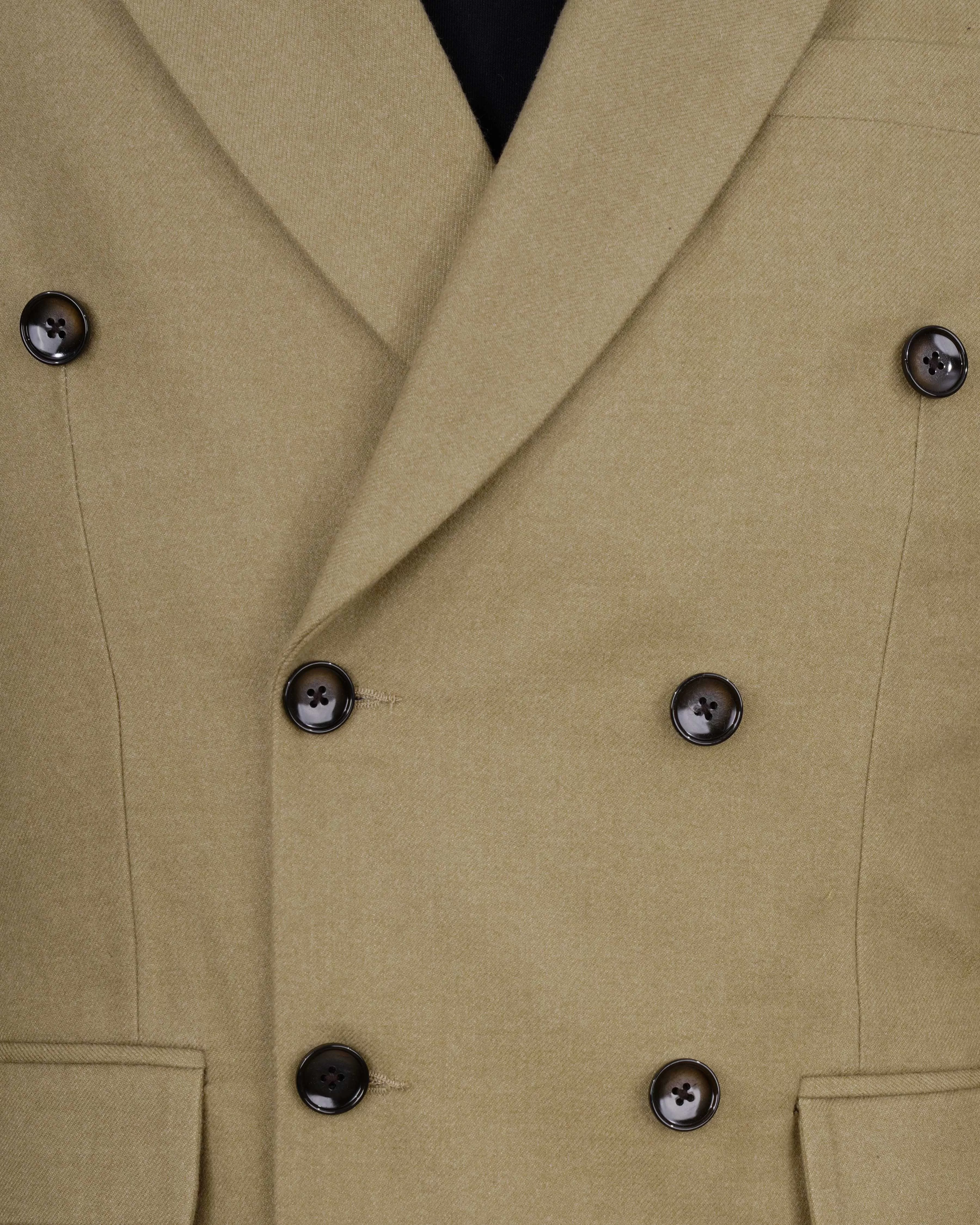 Arrowtown Brown Pure Wool Double Breasted Blazer