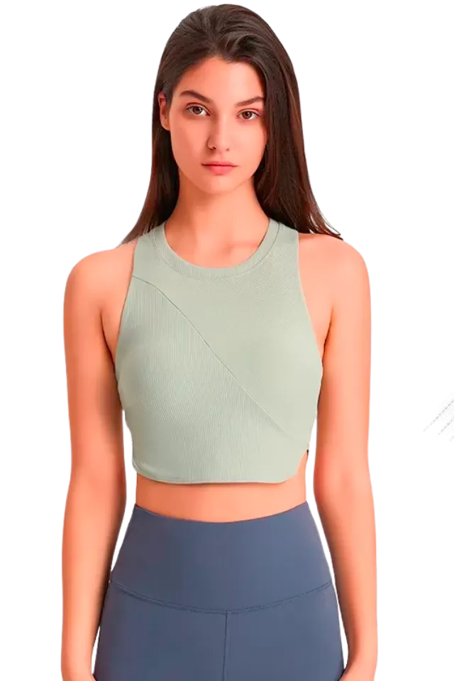 Athena Olive Green Crop Top