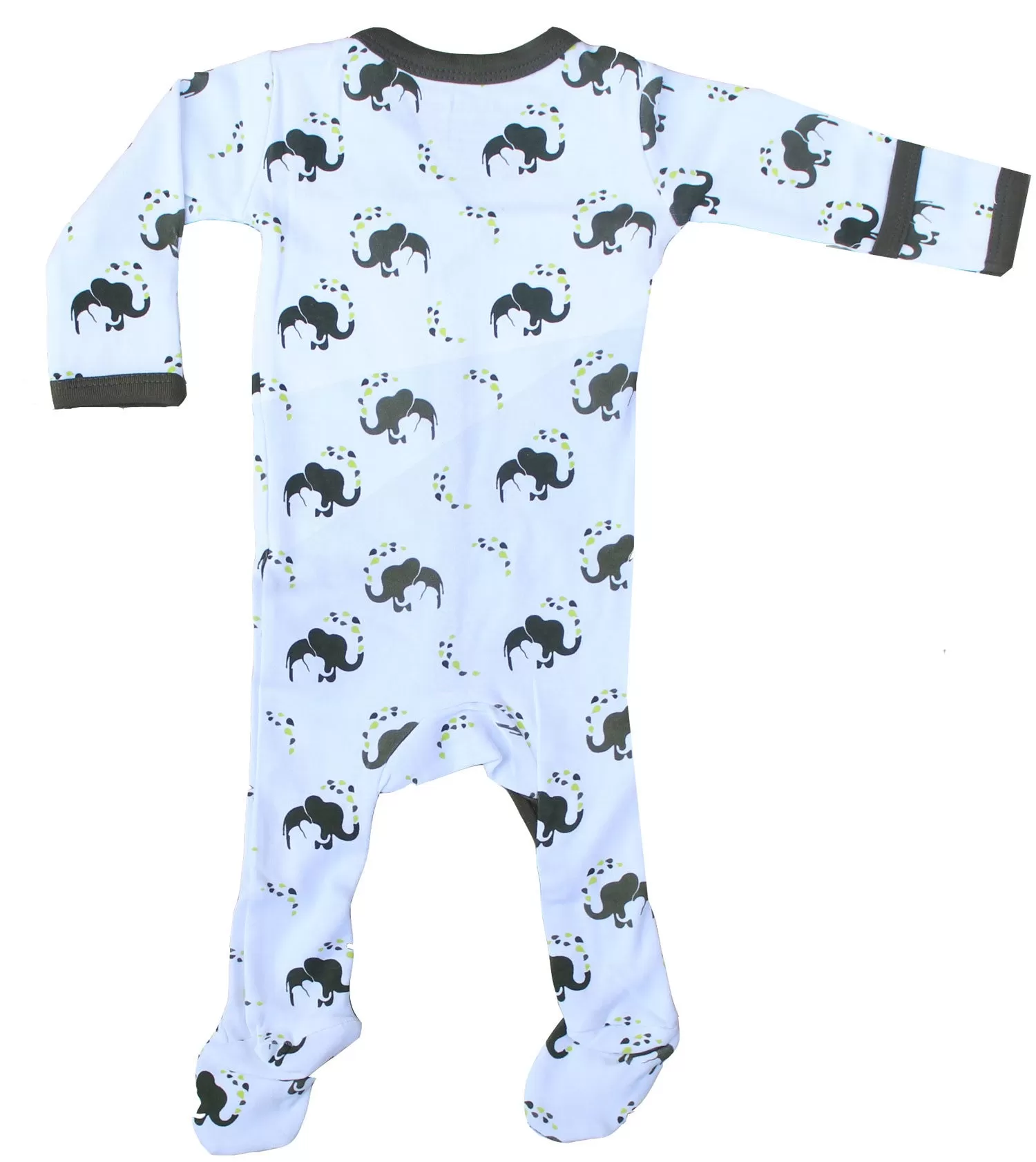 Baby Organic Cotton Footed Romper Sleeper GOTS Certified (White)