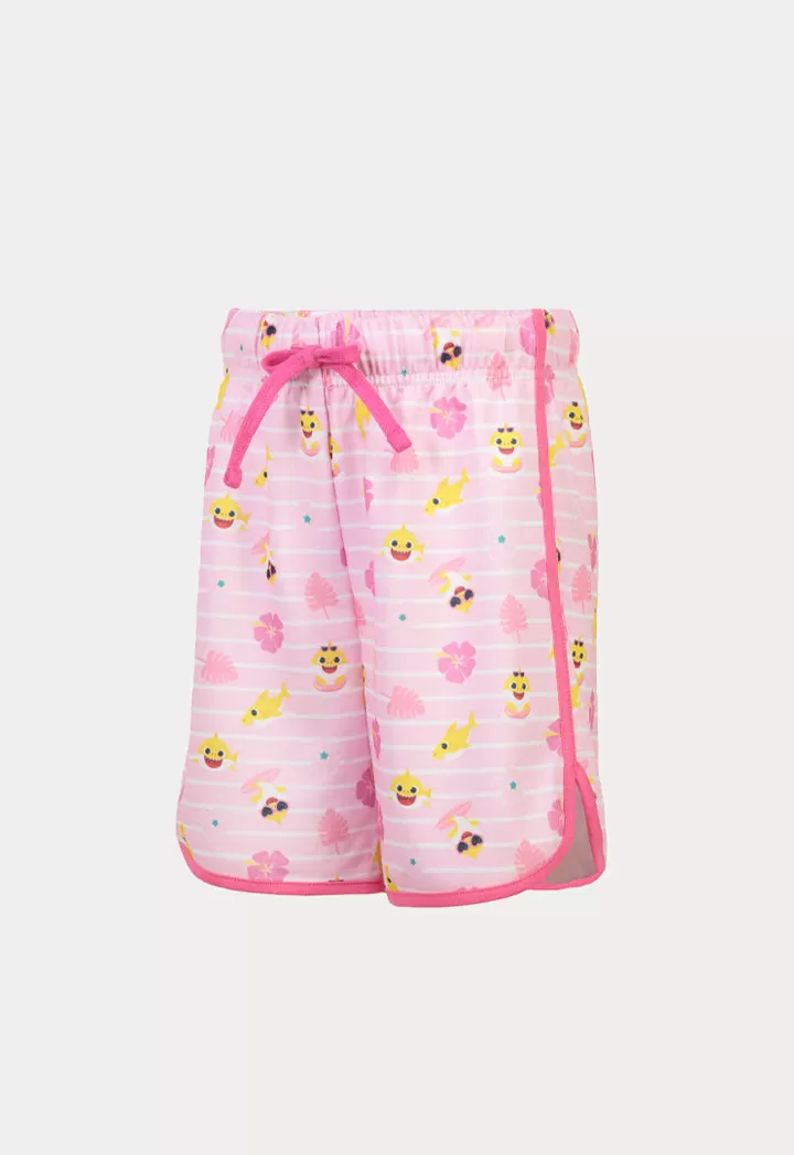 Baby Shark Printed Elasticated Drawstring Shorts