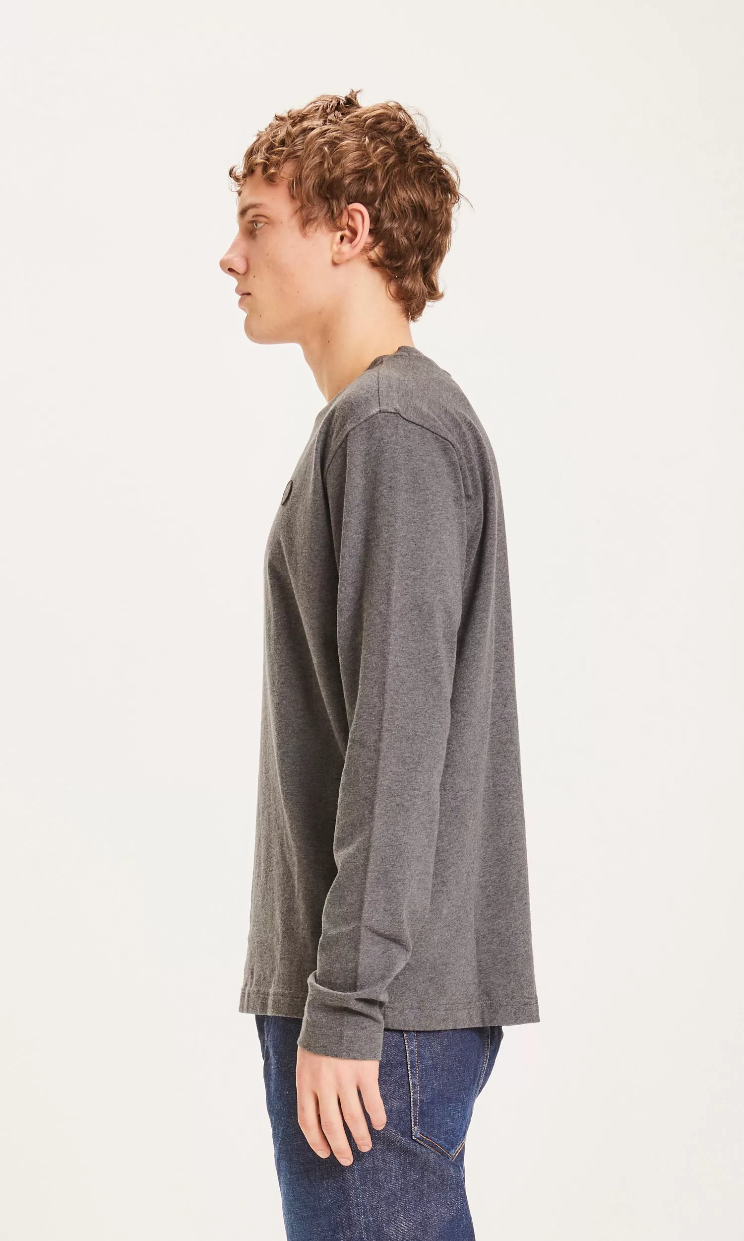 Badge long sleeve - Dark Grey Melange