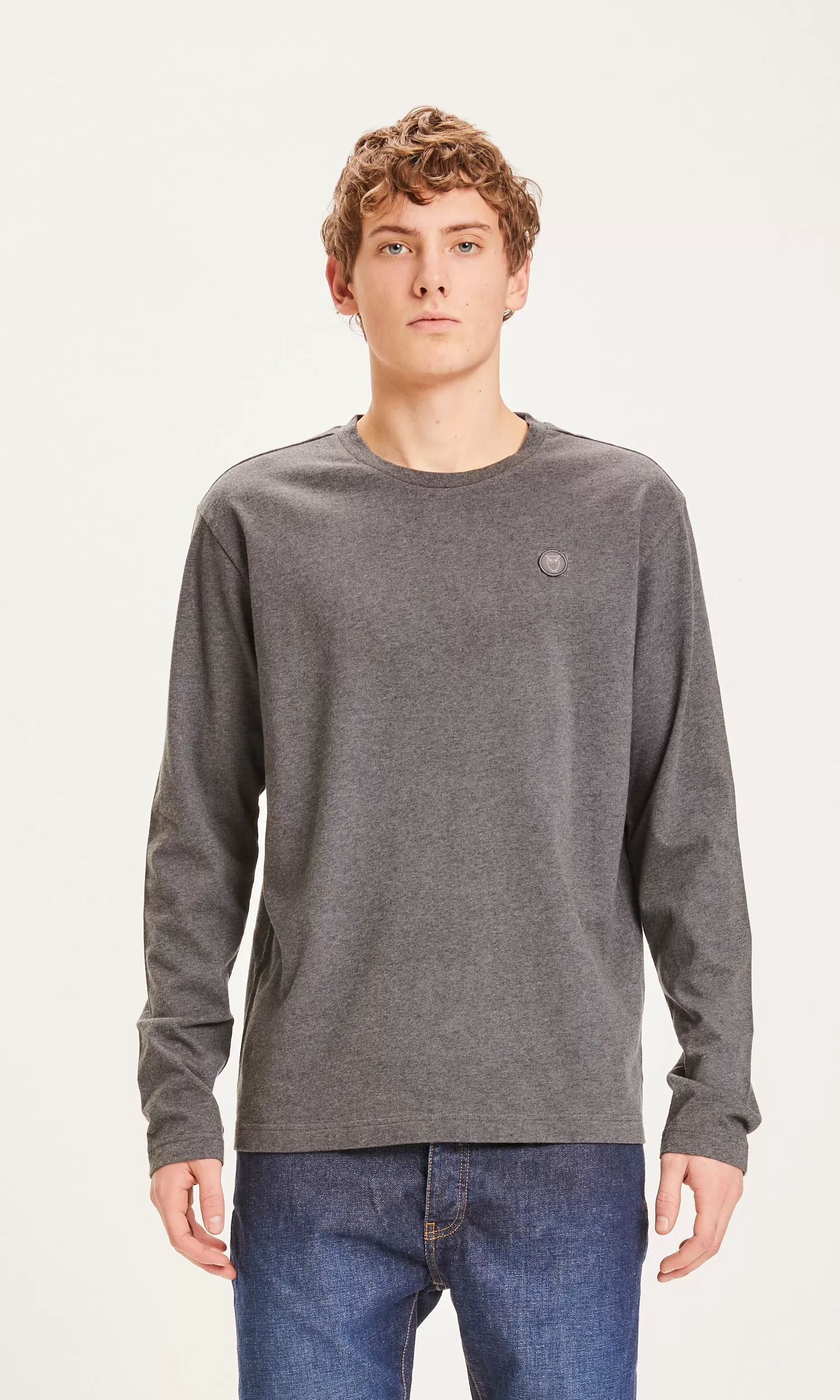 Badge long sleeve - Dark Grey Melange