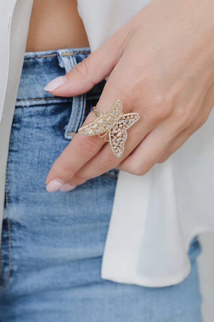 BAGUETTE BUTTERFLY RING