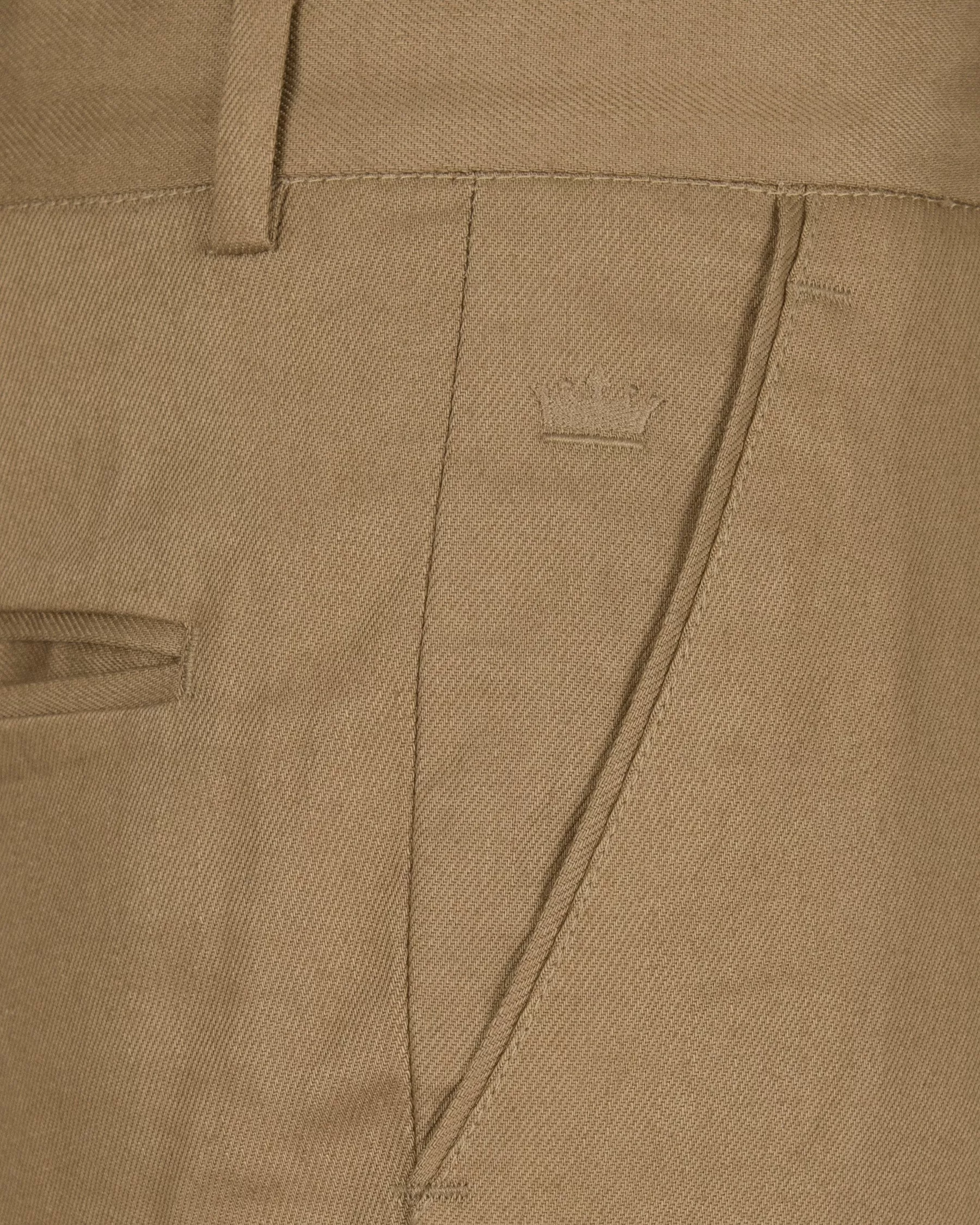 Barley Corn Brown Double Breasted Premium Cotton Suit