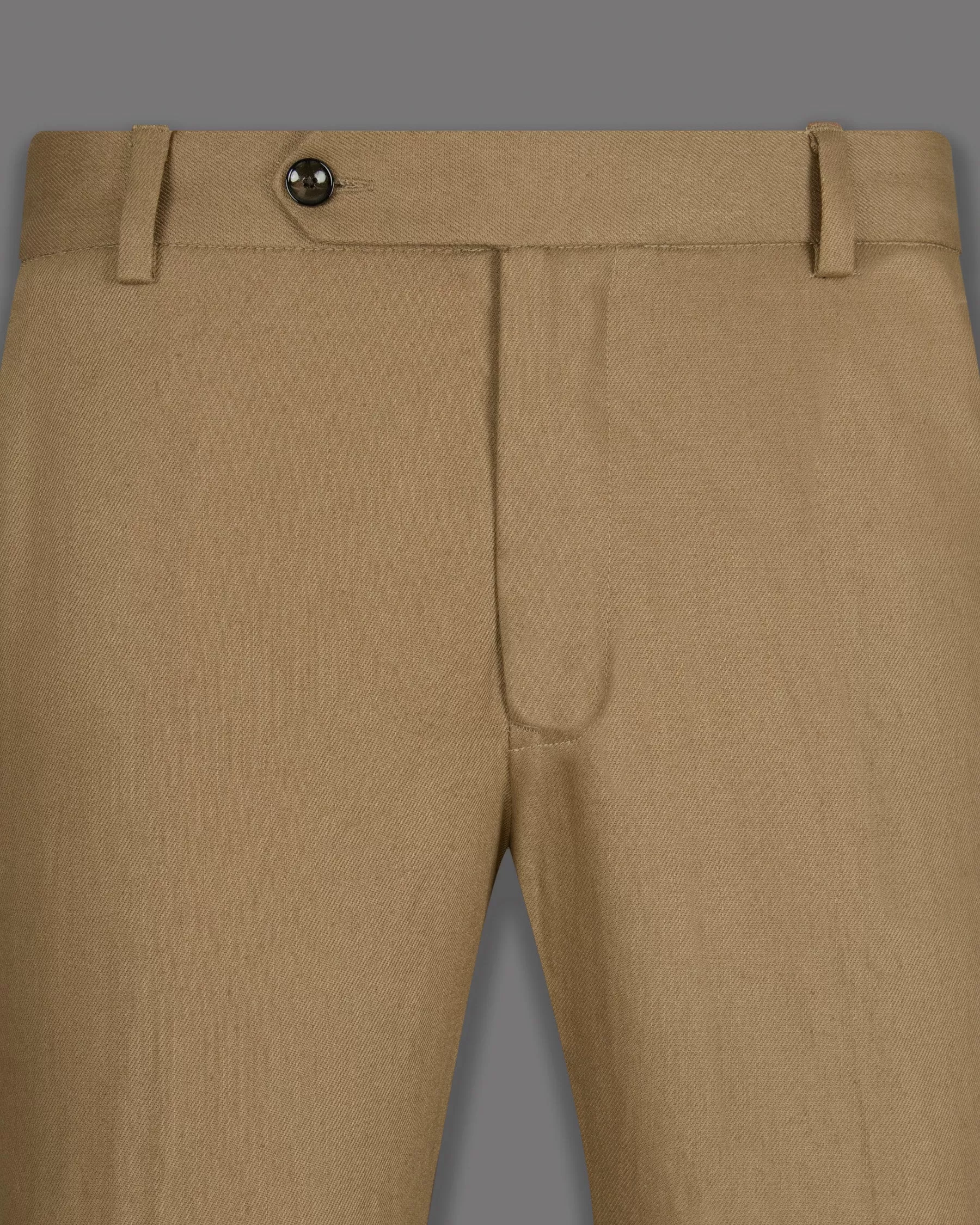 Barley Corn Brown Double Breasted Premium Cotton Suit