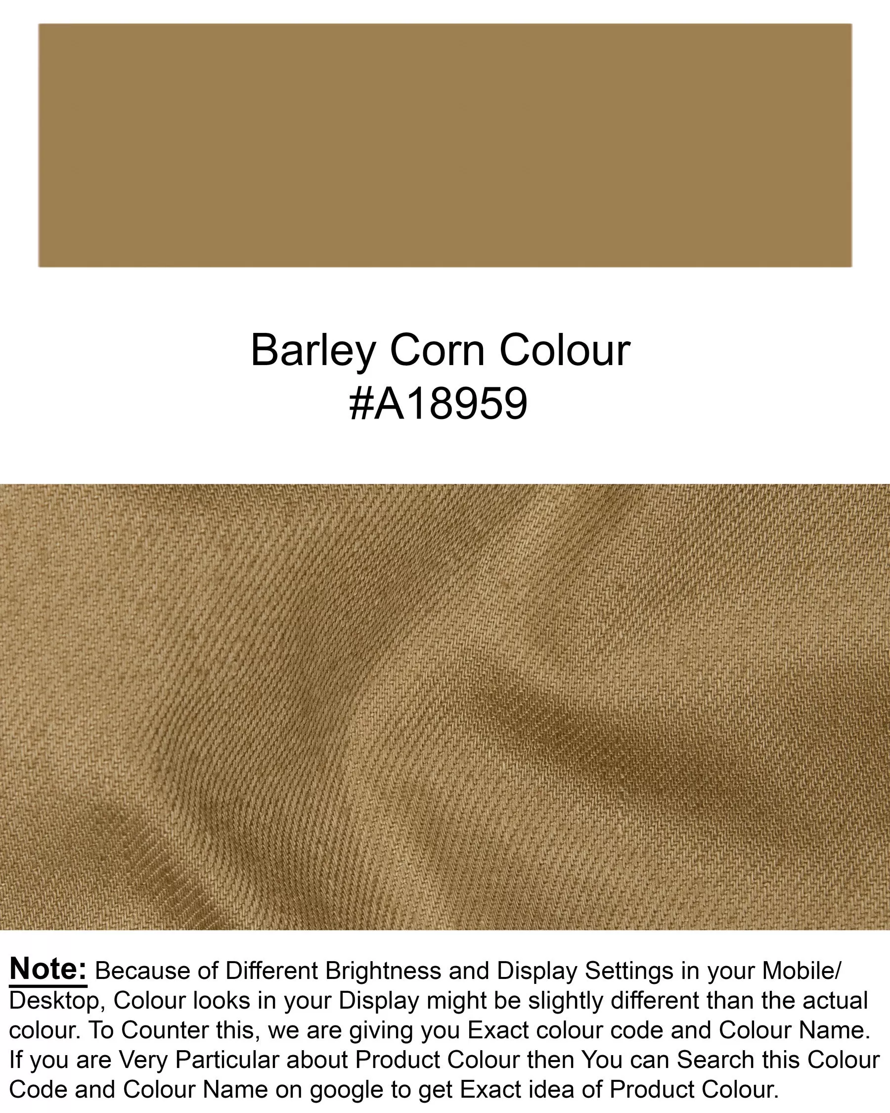 Barley Corn Brown Double Breasted Premium Cotton Suit