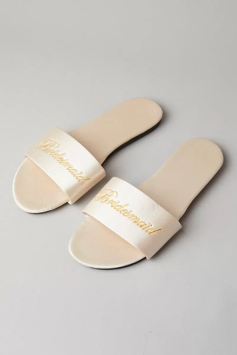 Beige Bridesmaid Slippers