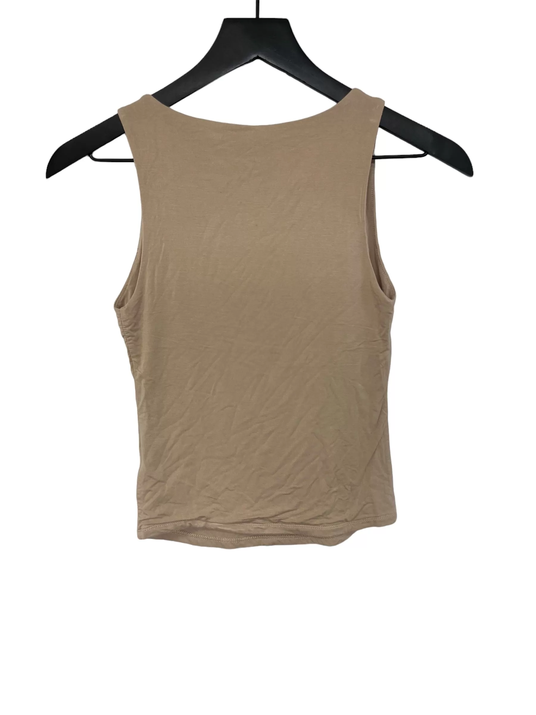 Beige Top Sleeveless Basic Clothes Mentor, Size S