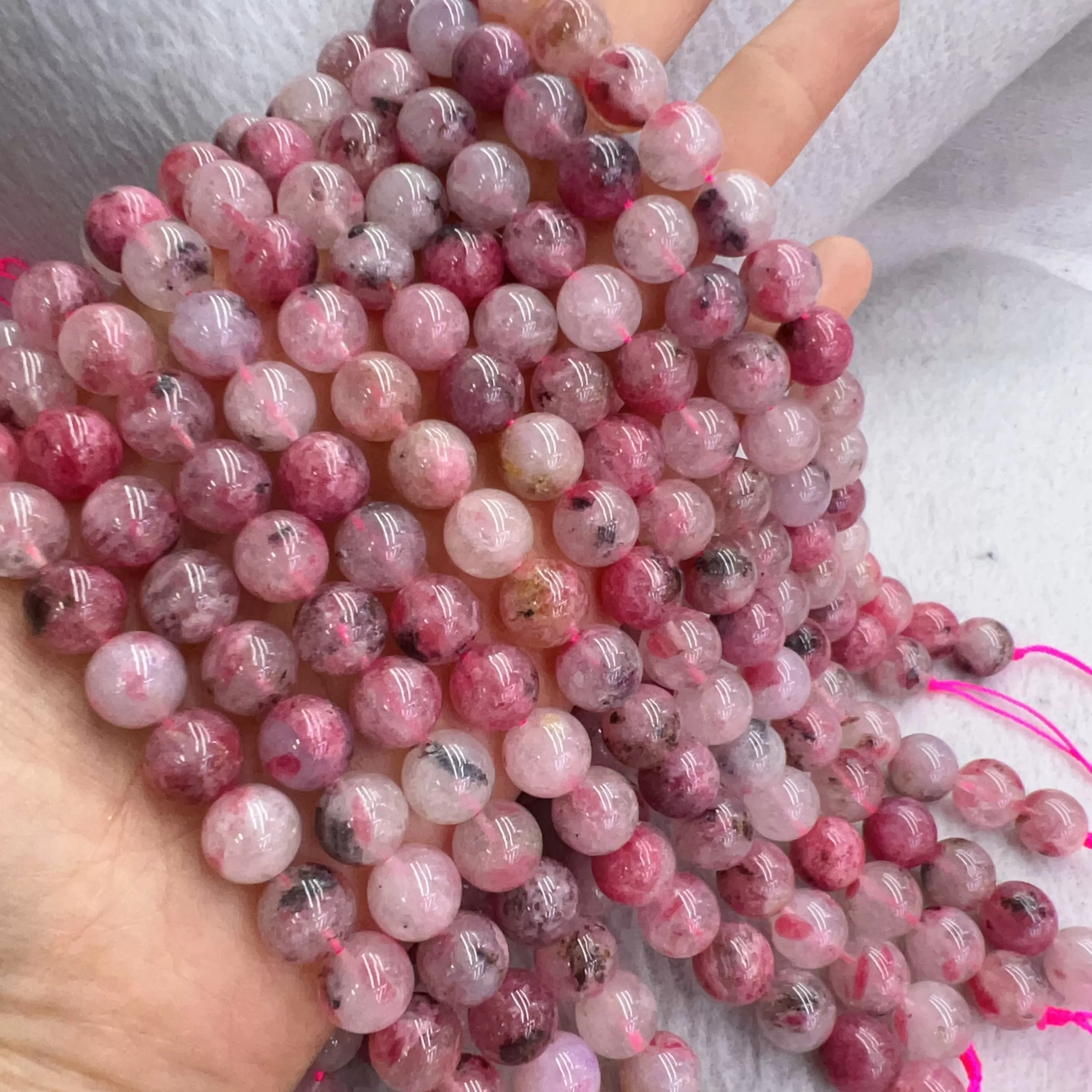 Best Quality in Strands 6mm 8mm 10mm Natural Flower Rhodonite Round Bead for DIY Jewelry Project