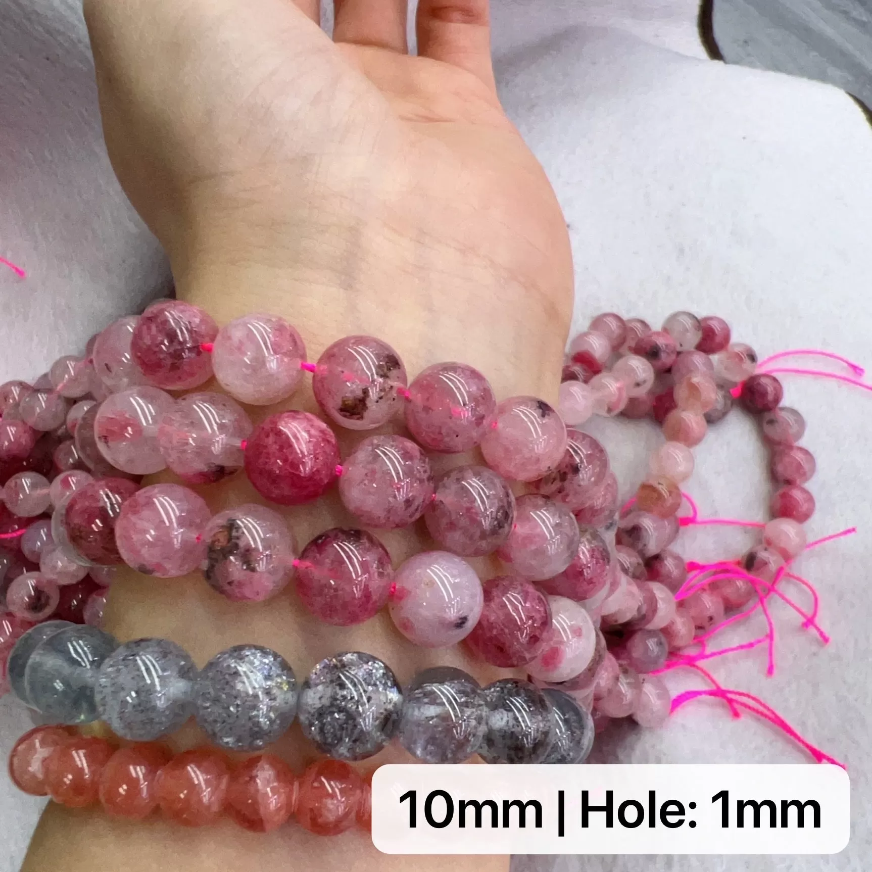 Best Quality in Strands 6mm 8mm 10mm Natural Flower Rhodonite Round Bead for DIY Jewelry Project