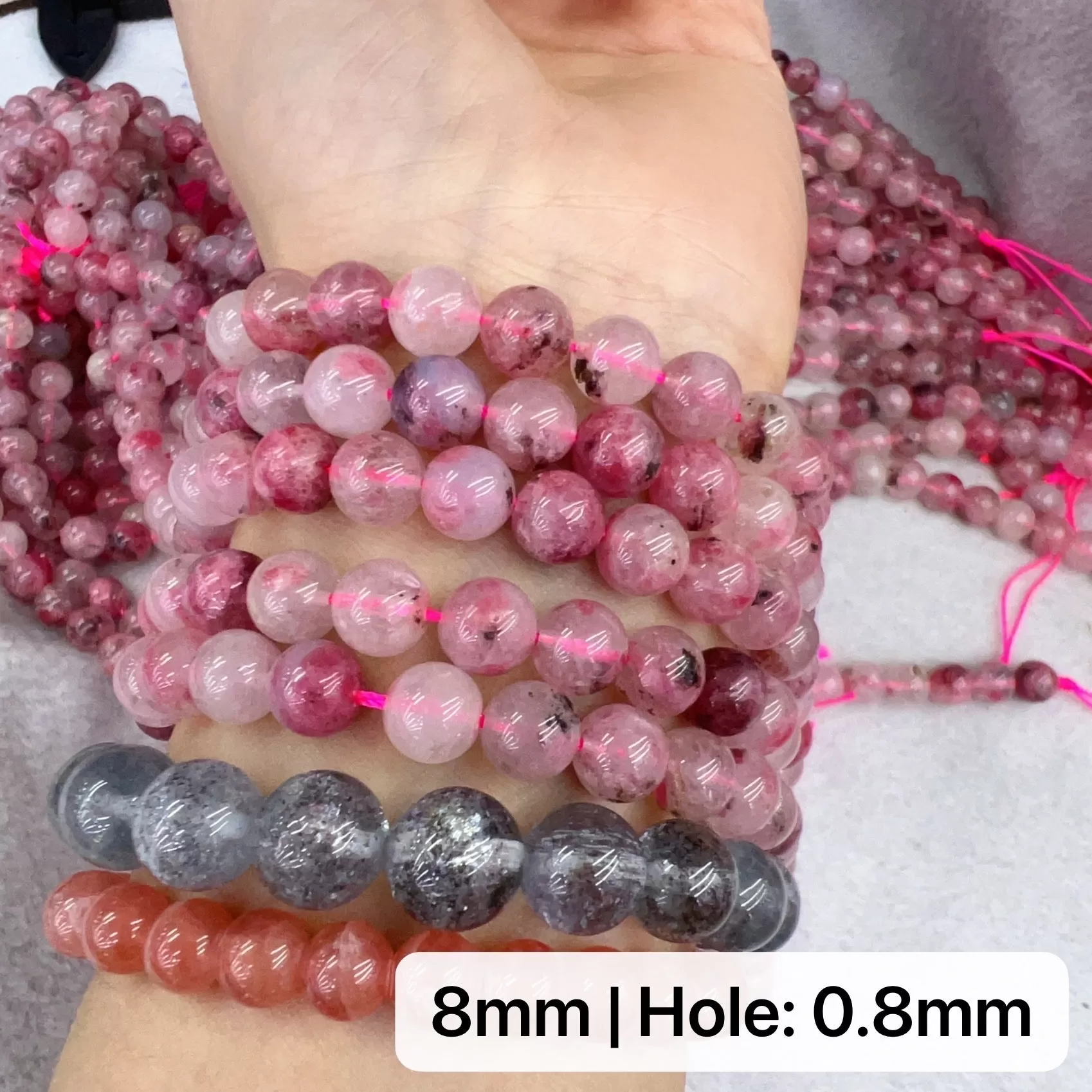 Best Quality in Strands 6mm 8mm 10mm Natural Flower Rhodonite Round Bead for DIY Jewelry Project