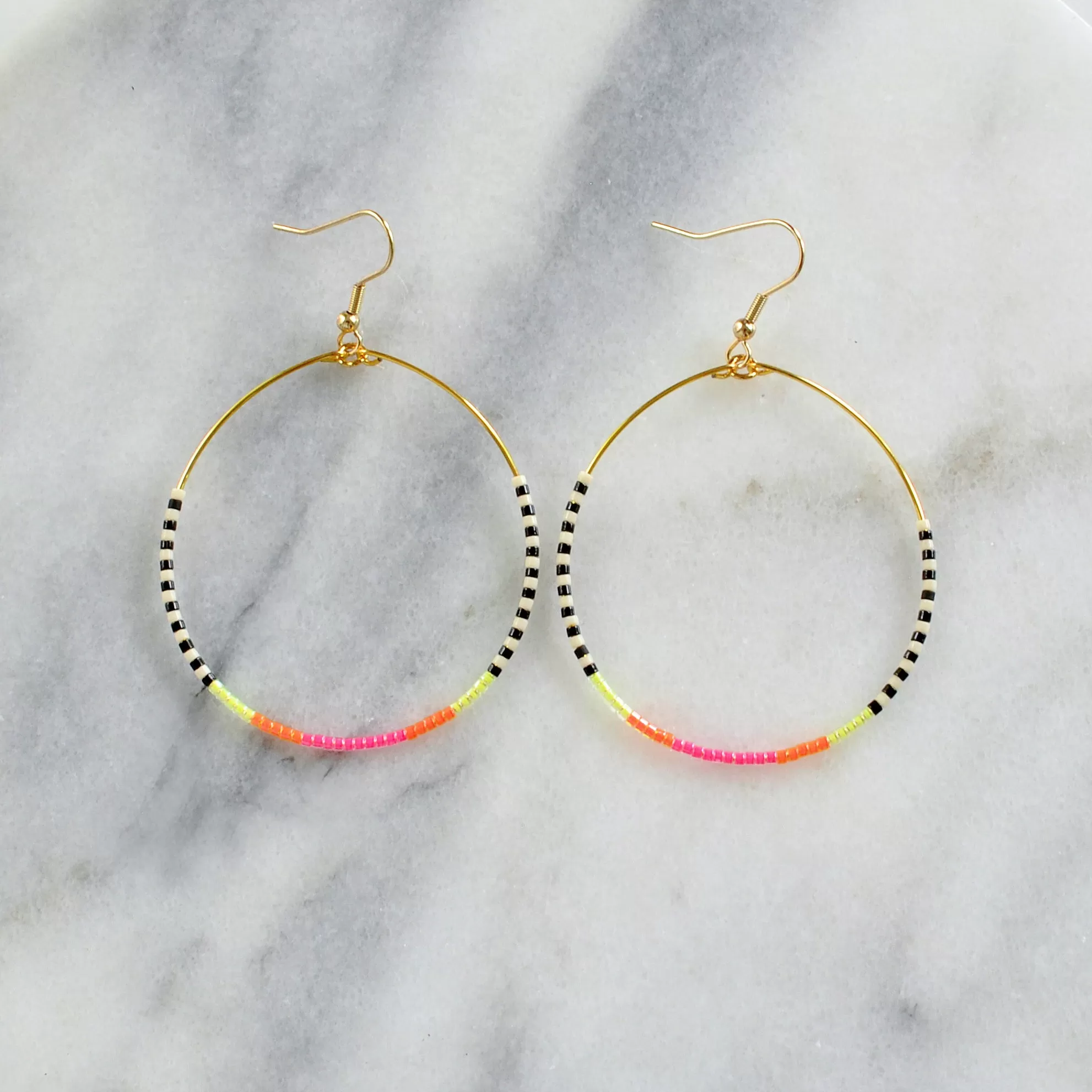 Big Beaded Hoop Earrings