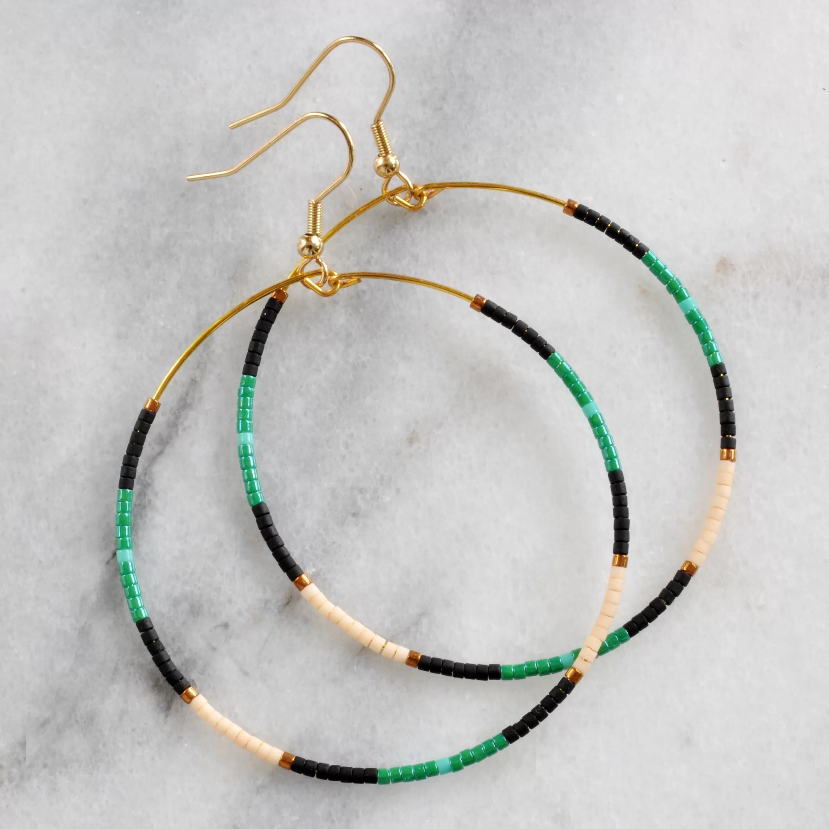 Big Beaded Hoop Earrings