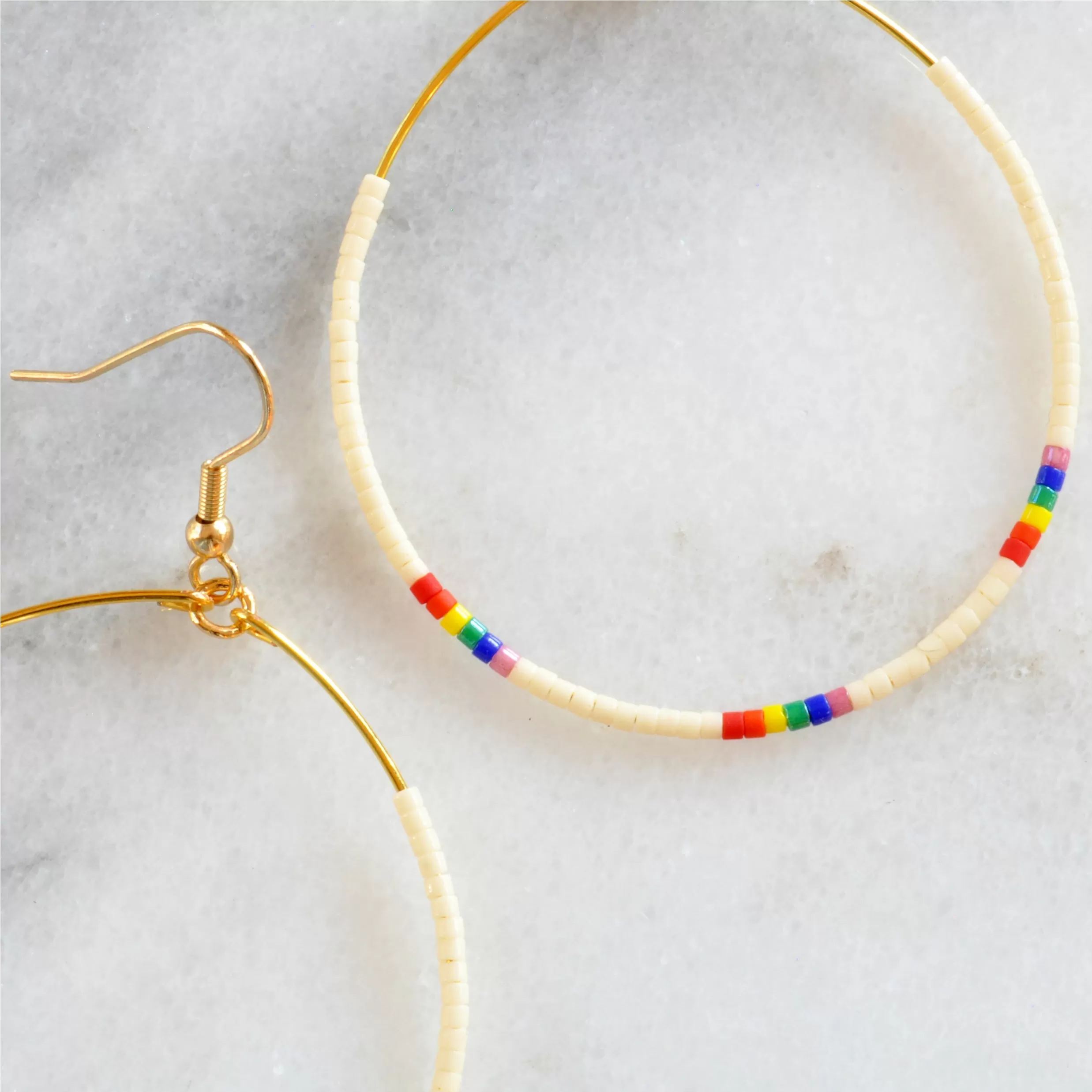 Big Beaded Hoop Earrings