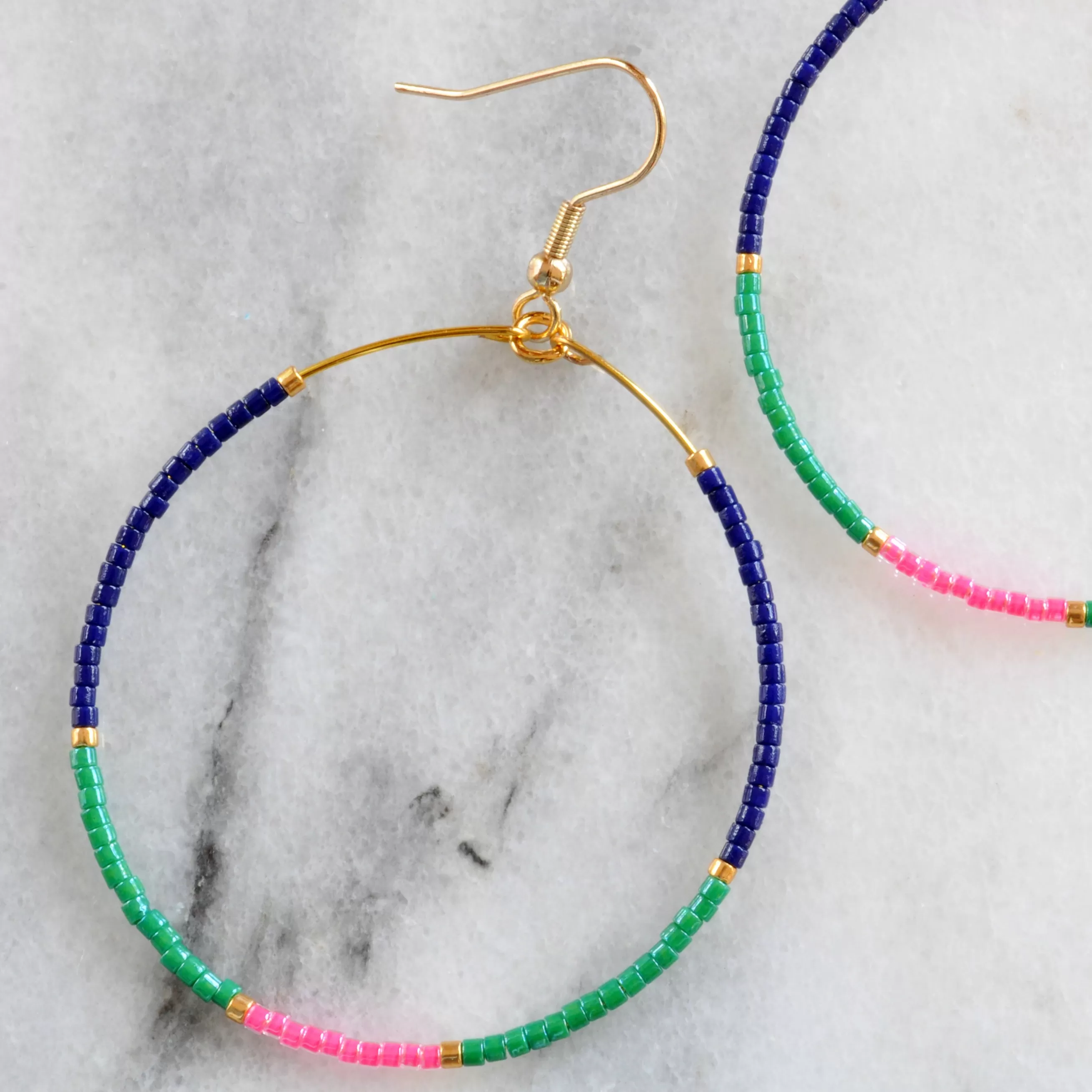 Big Beaded Hoop Earrings