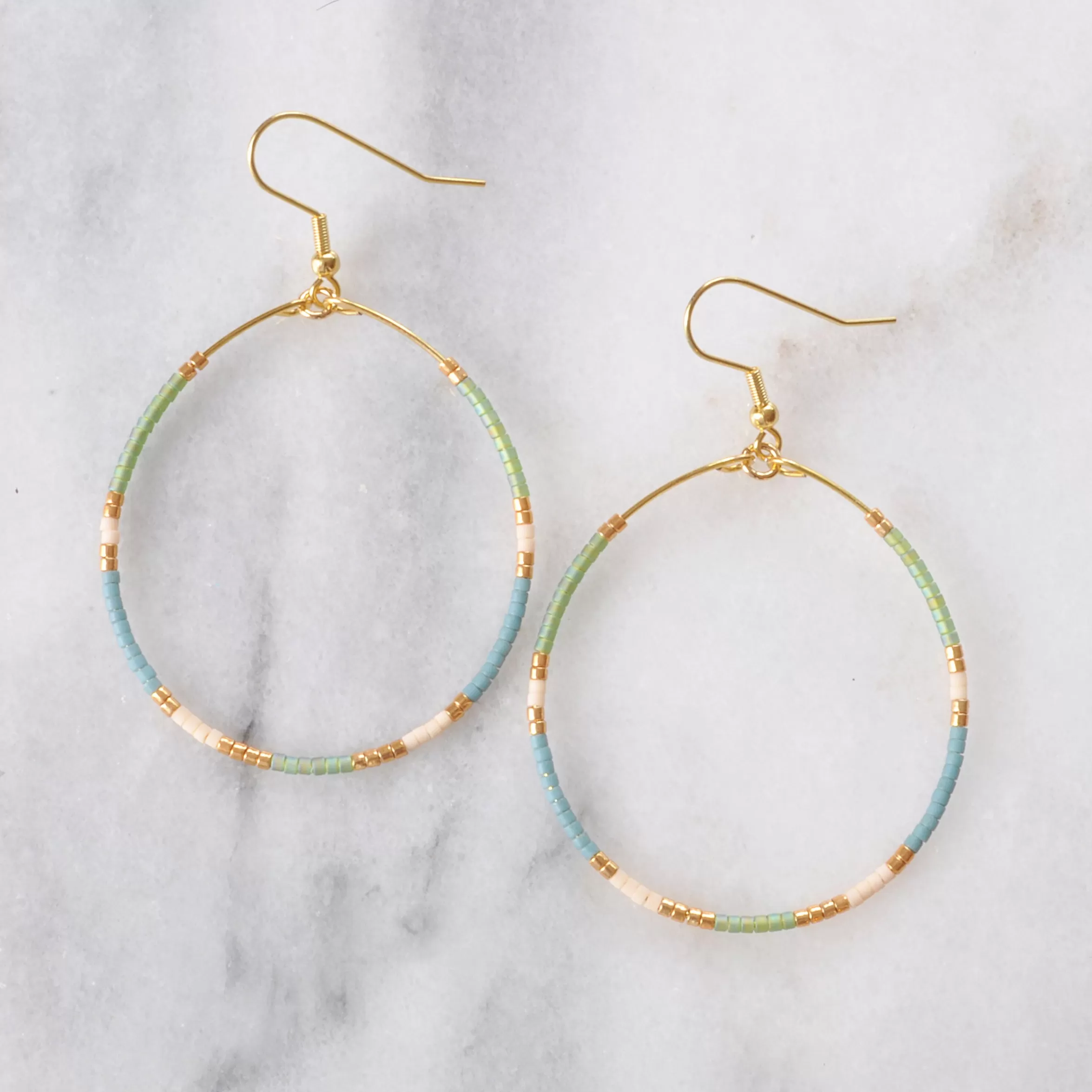 Big Beaded Hoop Earrings