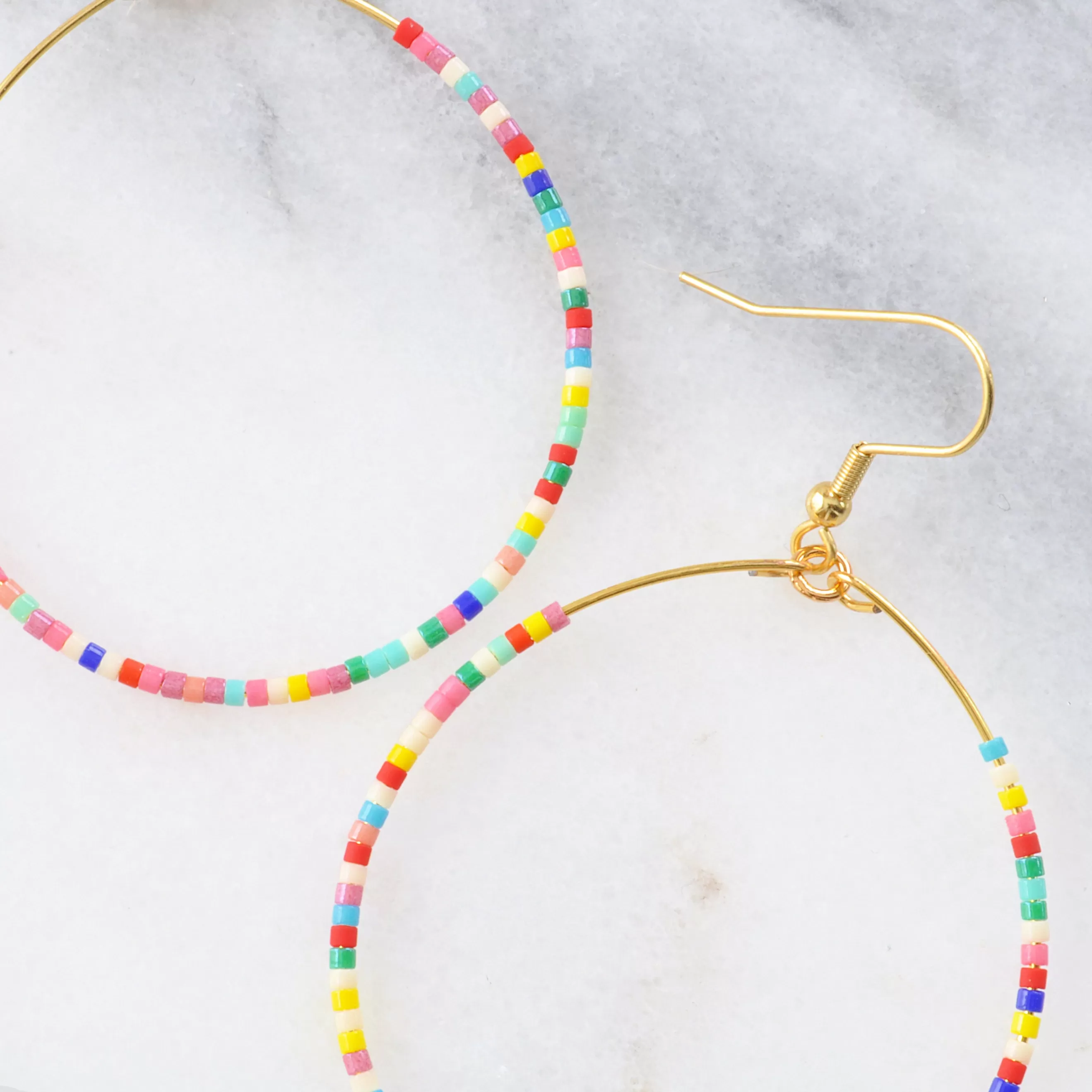 Big Beaded Hoop Earrings