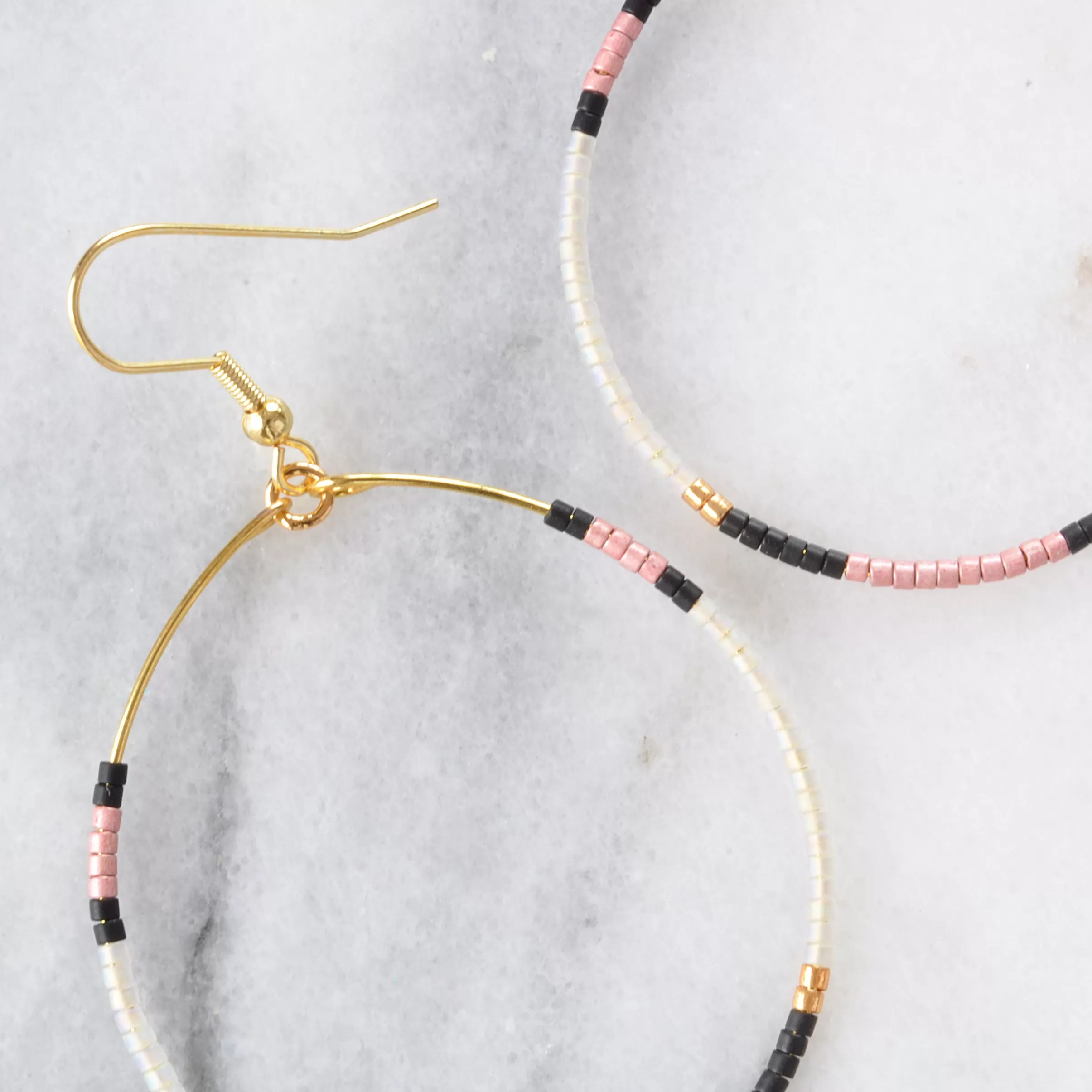 Big Beaded Hoop Earrings