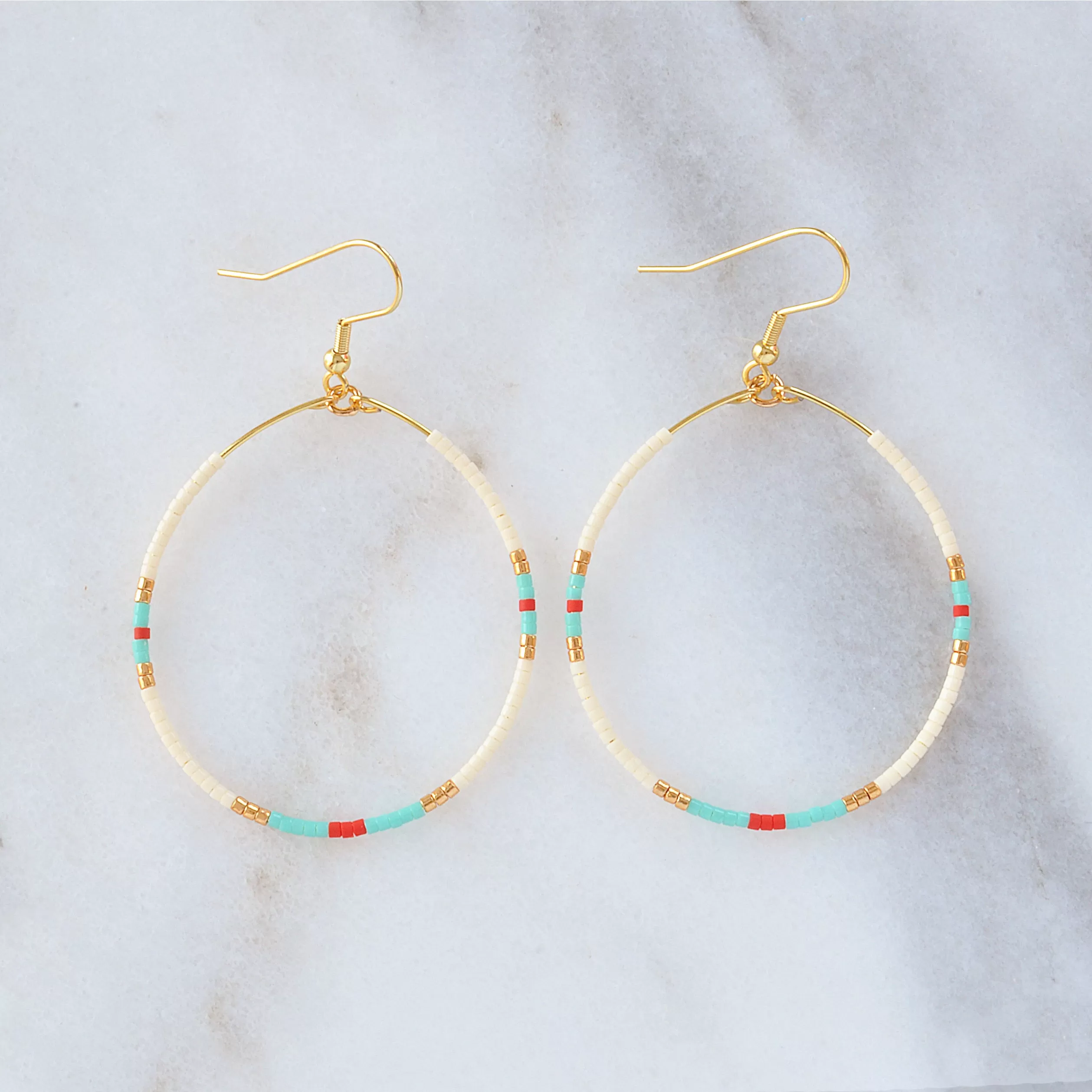 Big Beaded Hoop Earrings