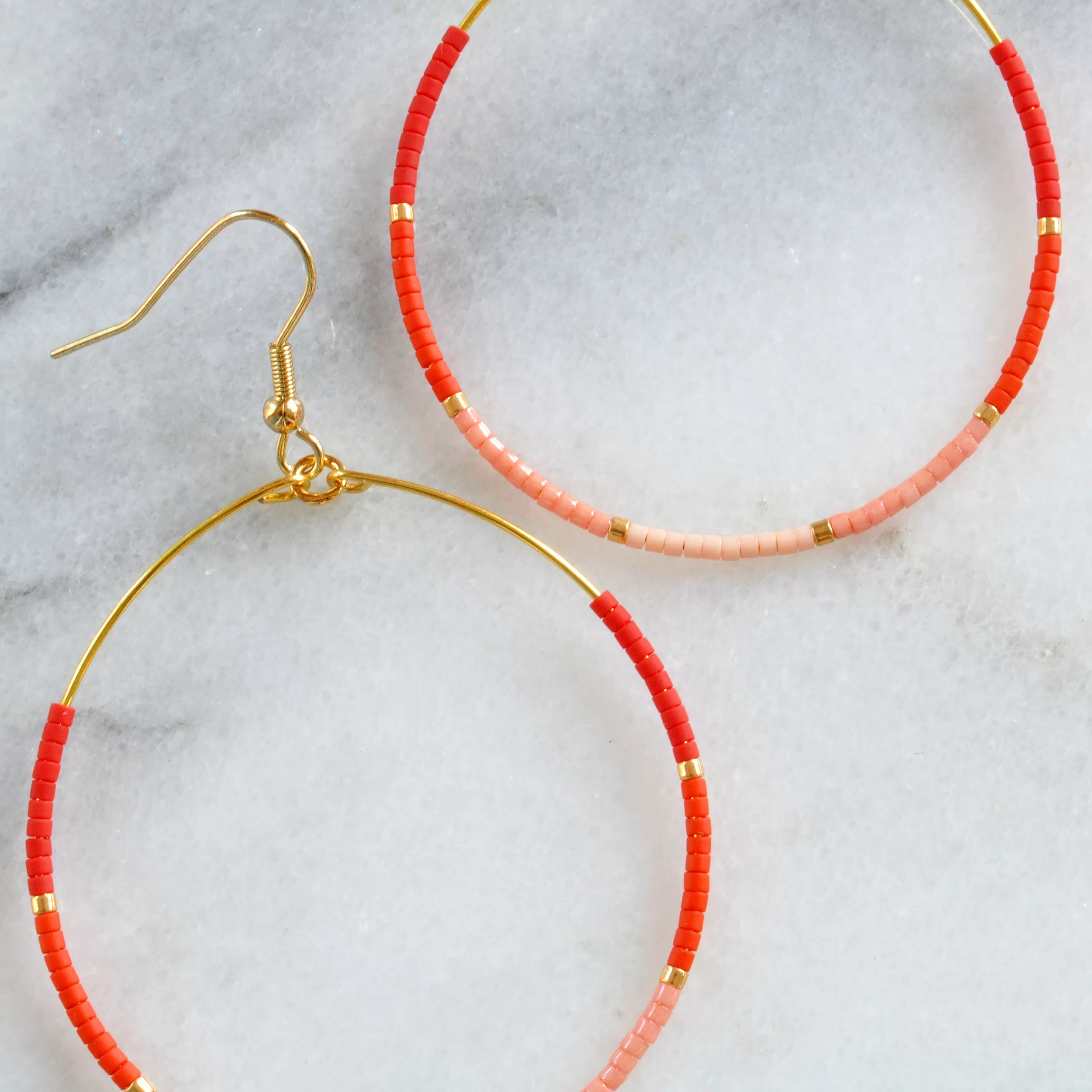 Big Beaded Hoop Earrings