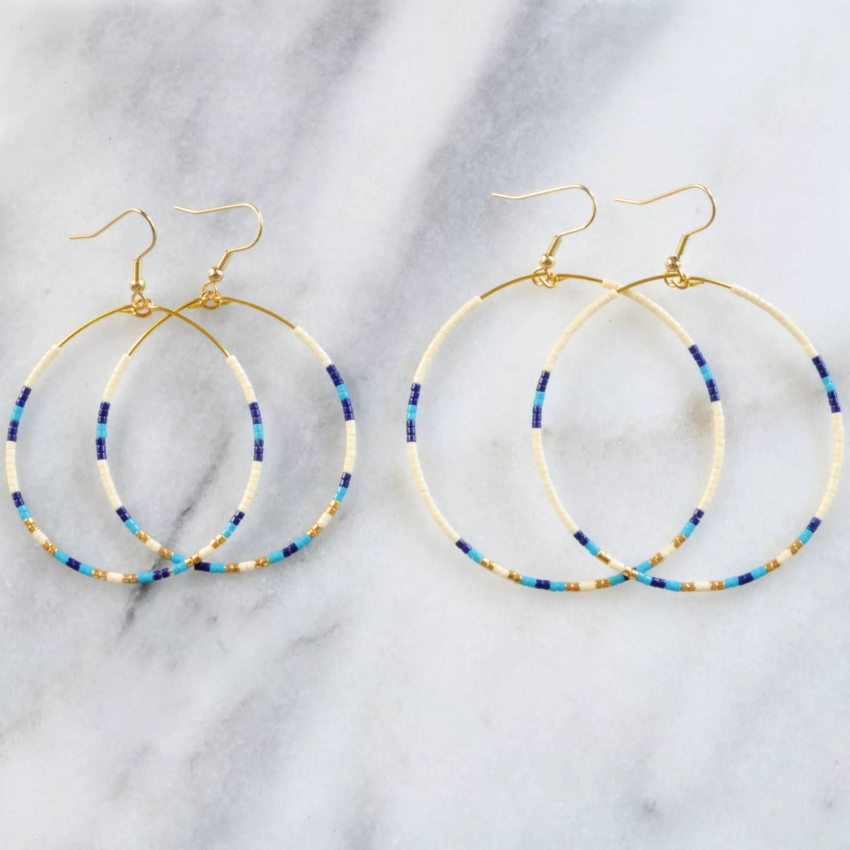 Big Beaded Hoop Earrings