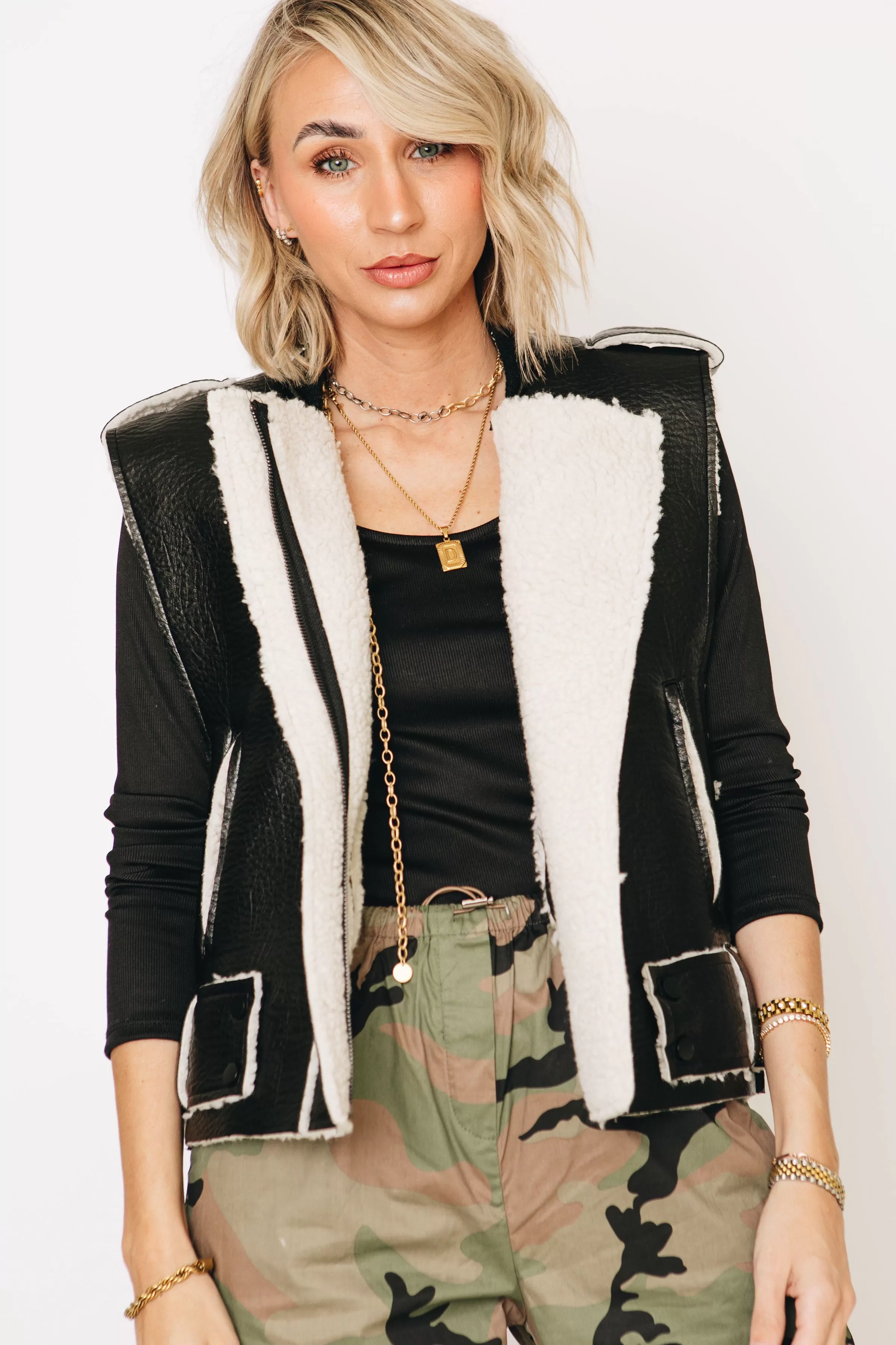 Biker Babe Leather Vest Jacket  (S-L)