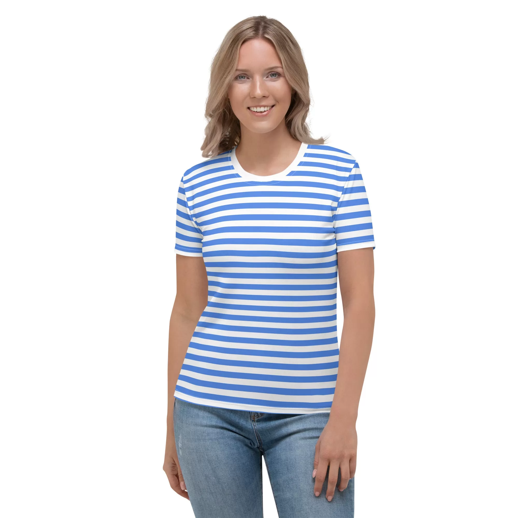 Blue And White Striped T-Shirt Women