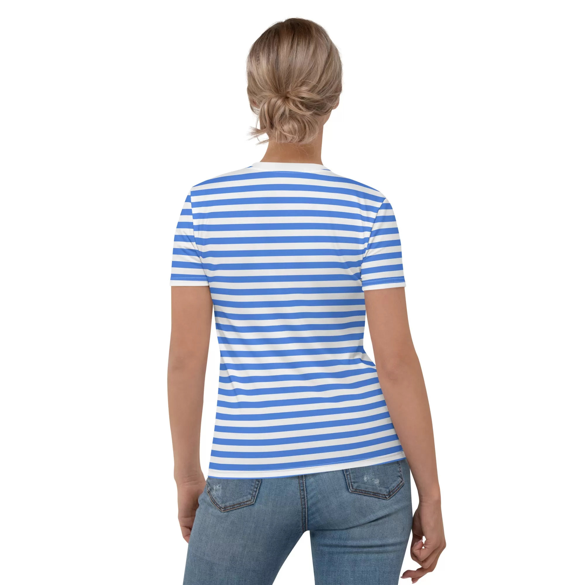 Blue And White Striped T-Shirt Women