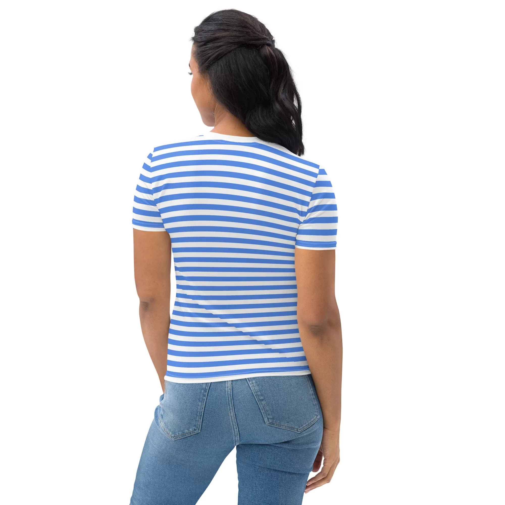 Blue And White Striped T-Shirt Women