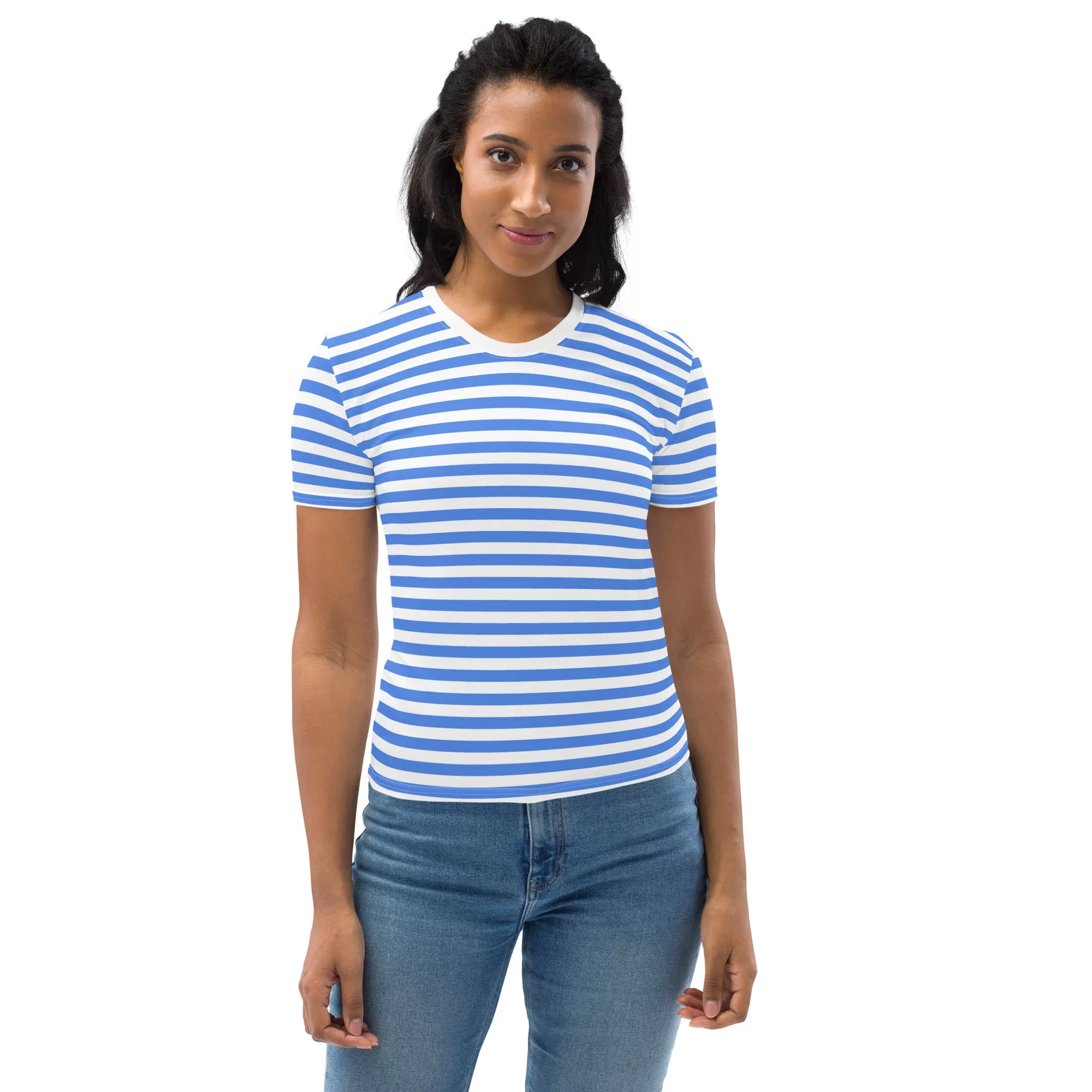 Blue And White Striped T-Shirt Women