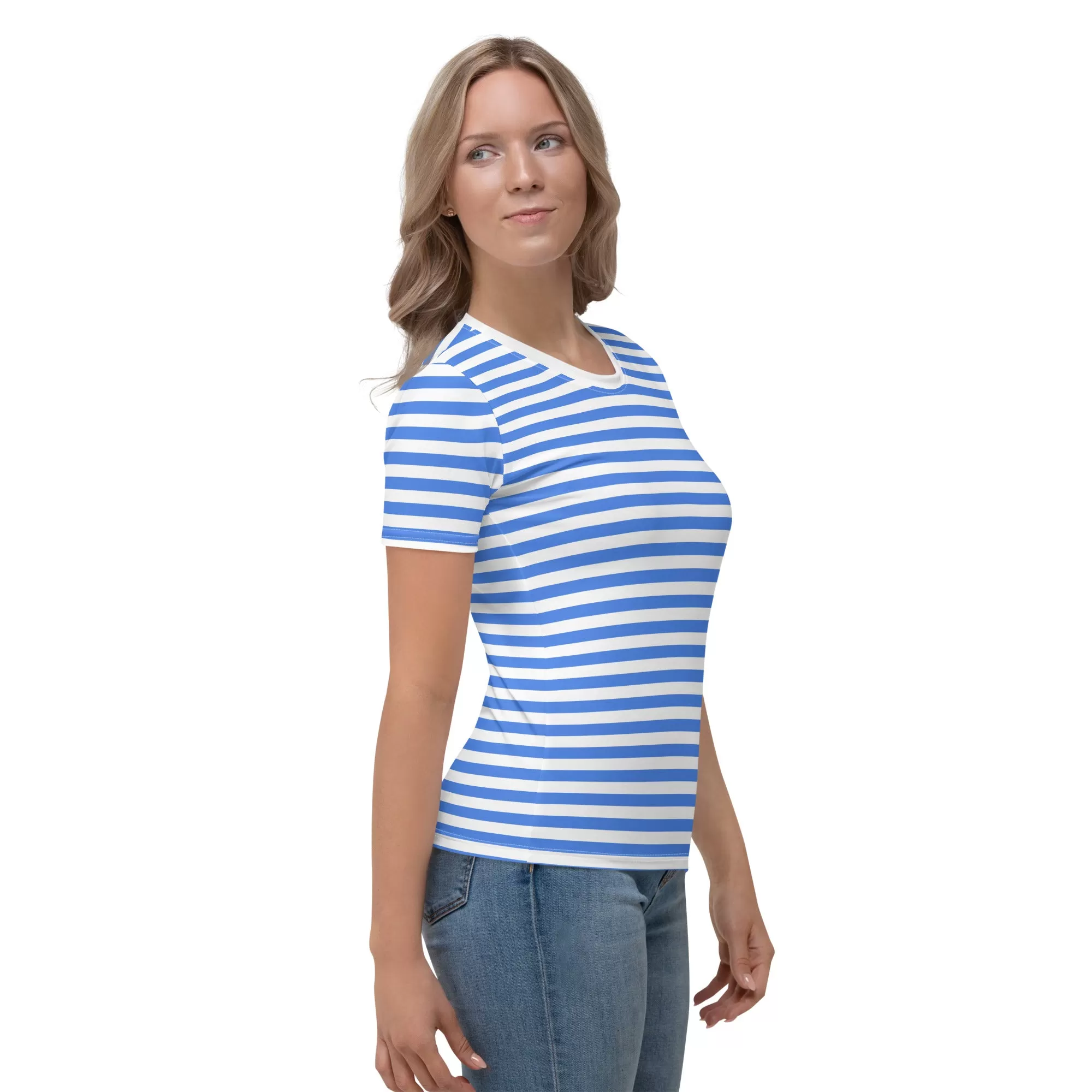 Blue And White Striped T-Shirt Women