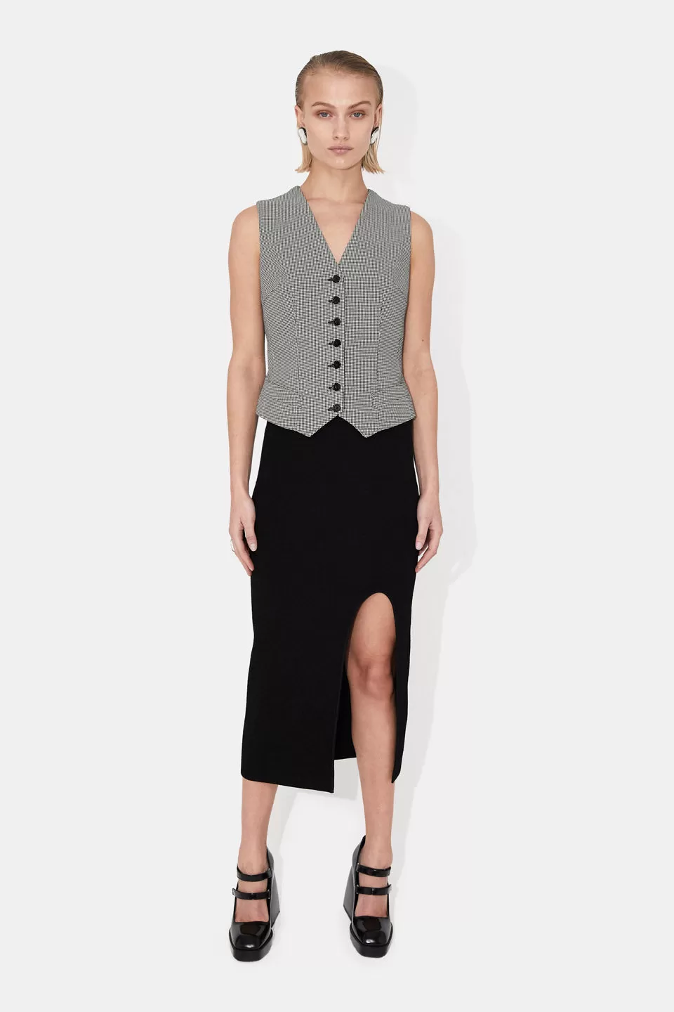 Boyfriend Waistcoat - Houndstooth