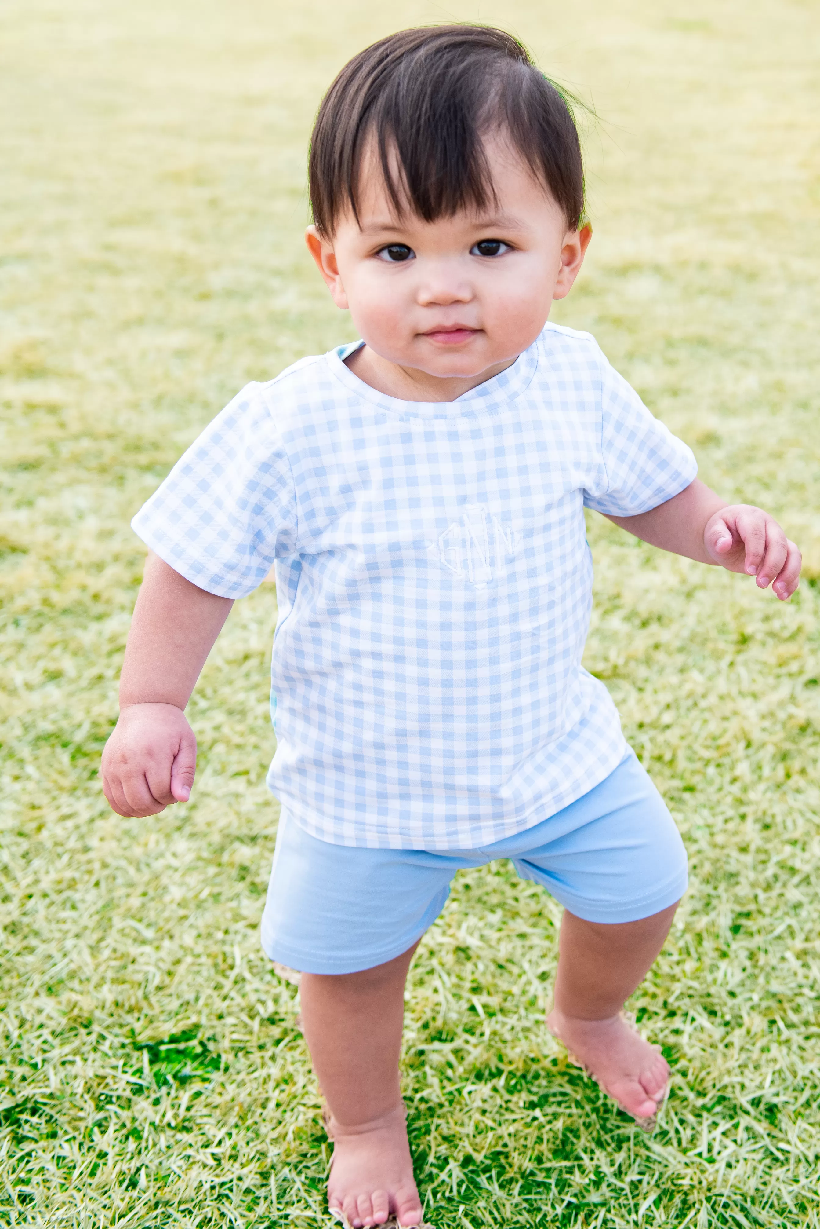 Boys Blue Gingham Shirt Only