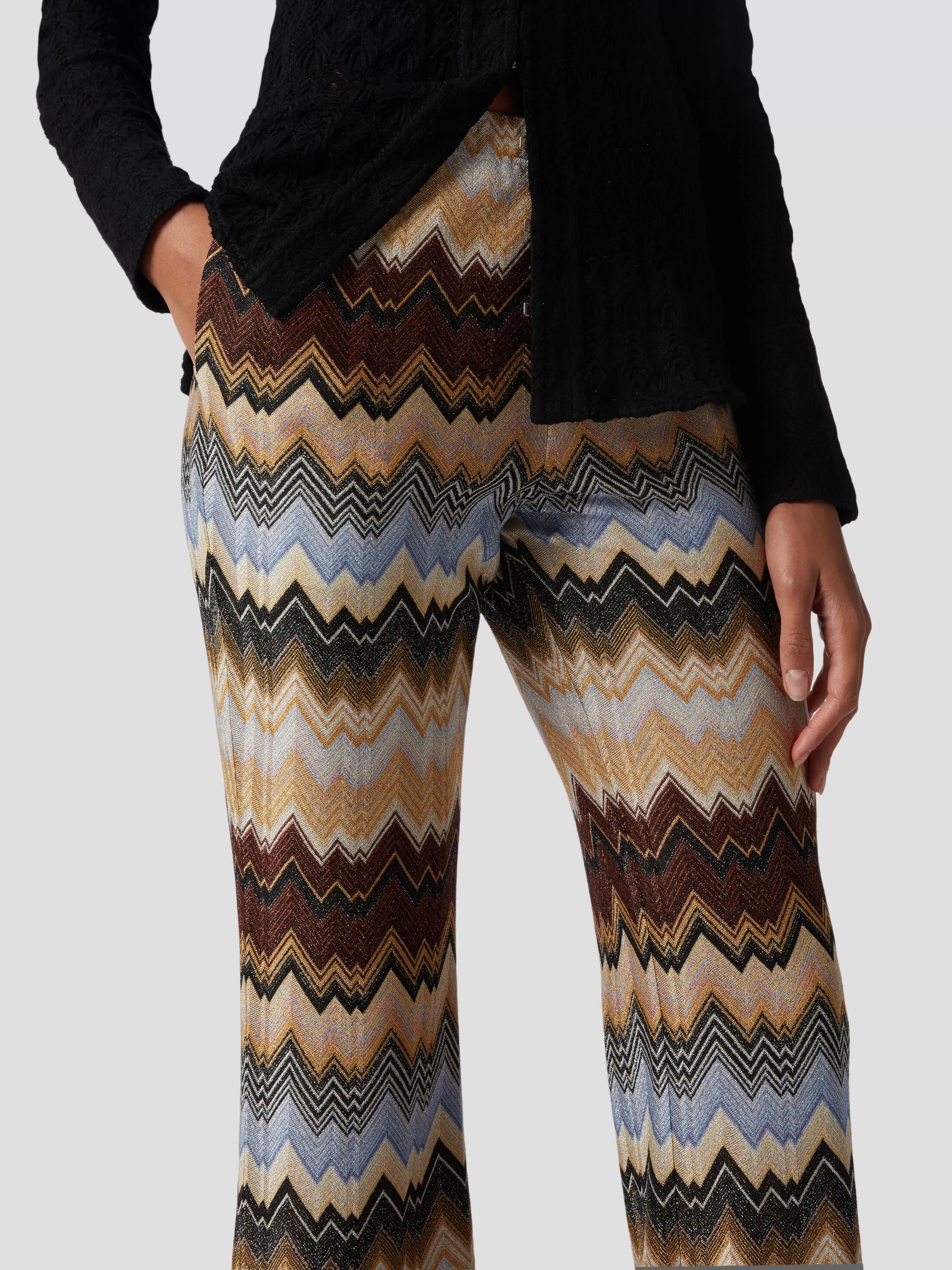 Brown Multi Zig Zag Pant