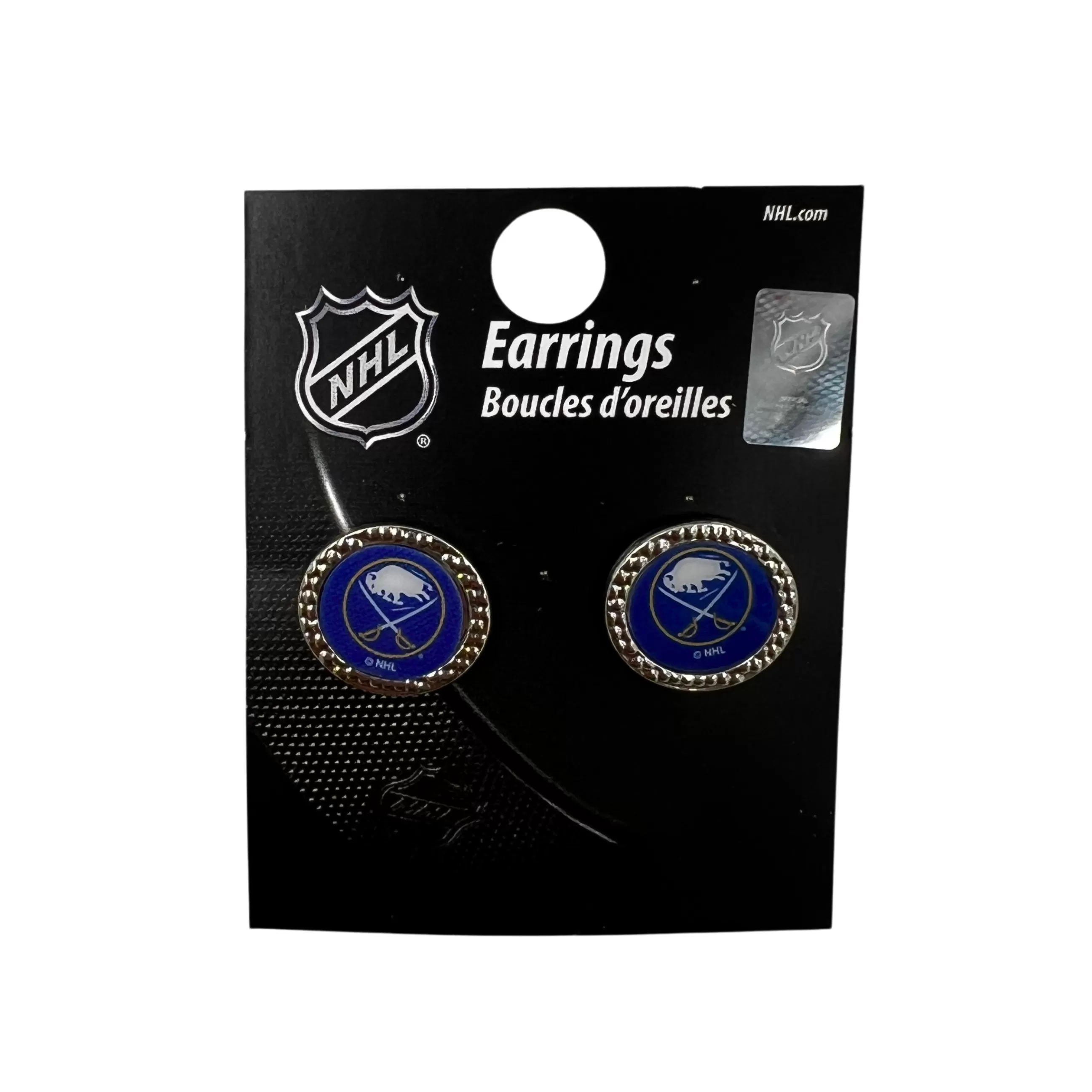 Buffalo Sabres Royal & Gold Stud Earrings