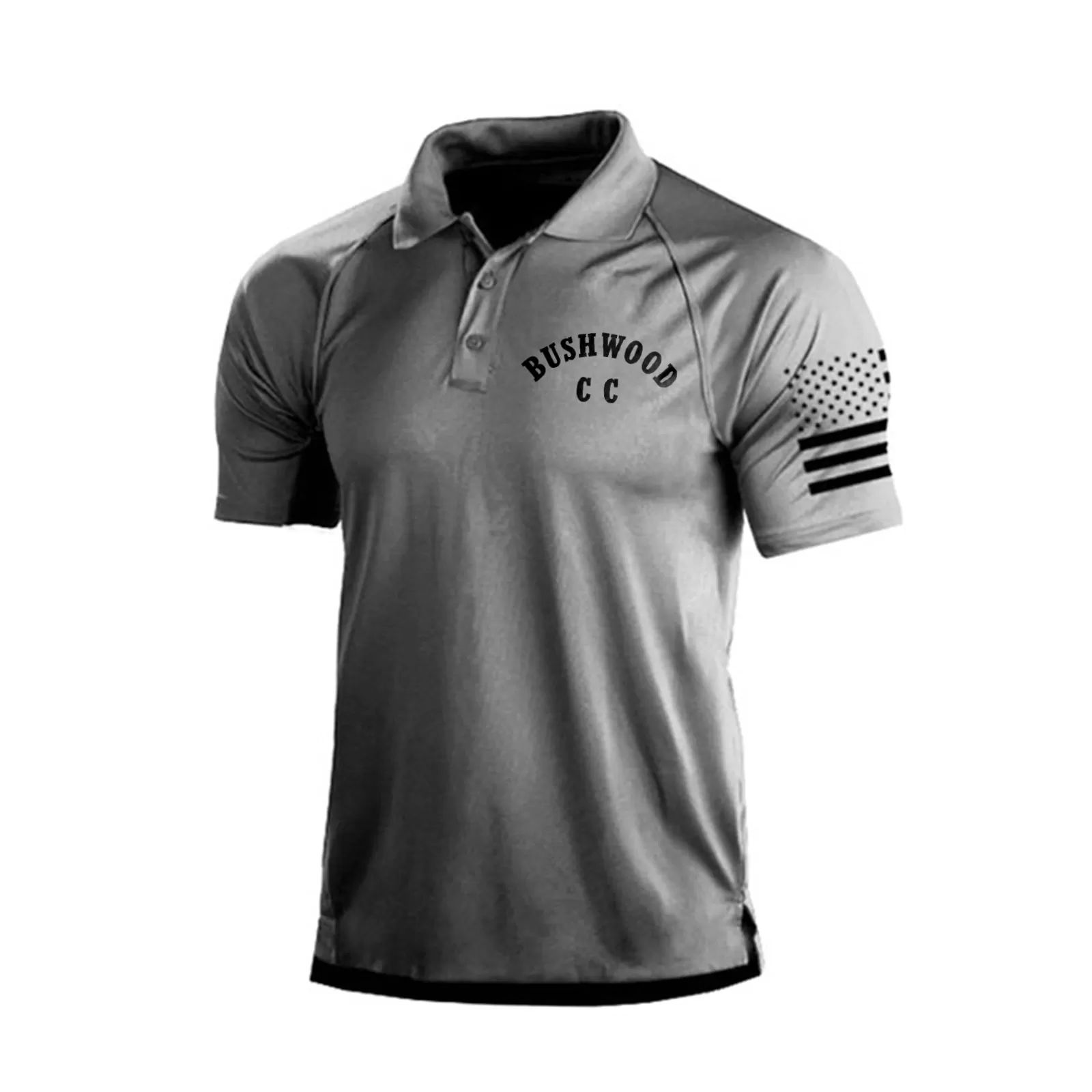 BUSHWOOD COUNTRY CLUB 1/4 BUTTON RAGLAN GRAPHIC POLO SHIRT