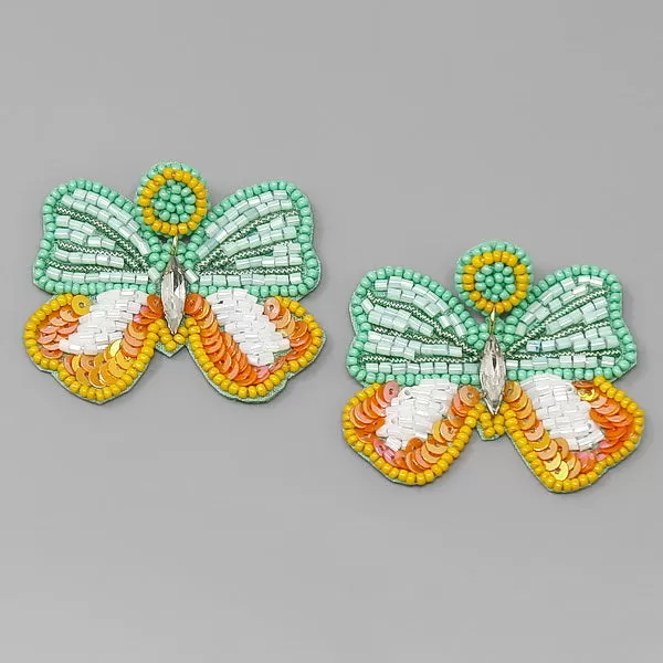 Butterfly Seed Beaded Earrings