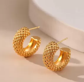 C Shaped Hoop Earrings