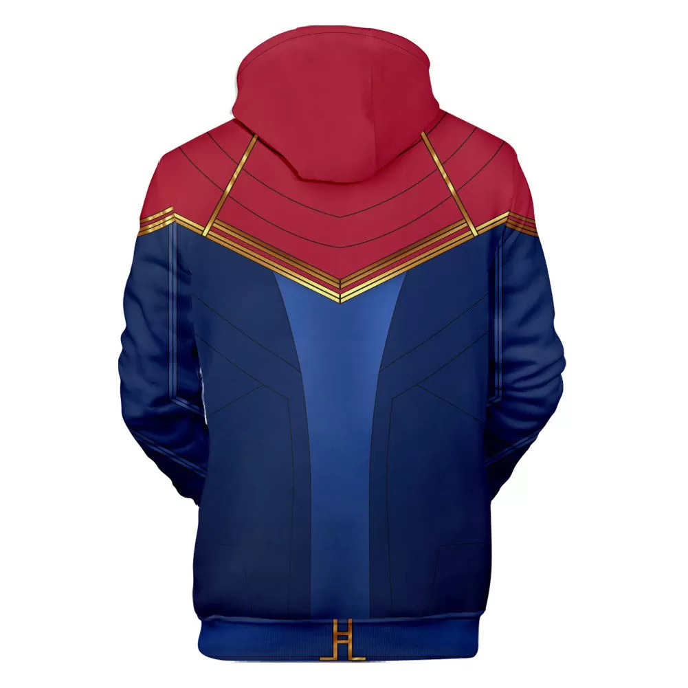 Carol Danvers Cosplay Hoodie 3D Printed Hooded Sweatshirt Men Women Casual Streetwear Pullover