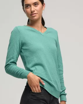 CASHMERE COTTON VEE STITCH