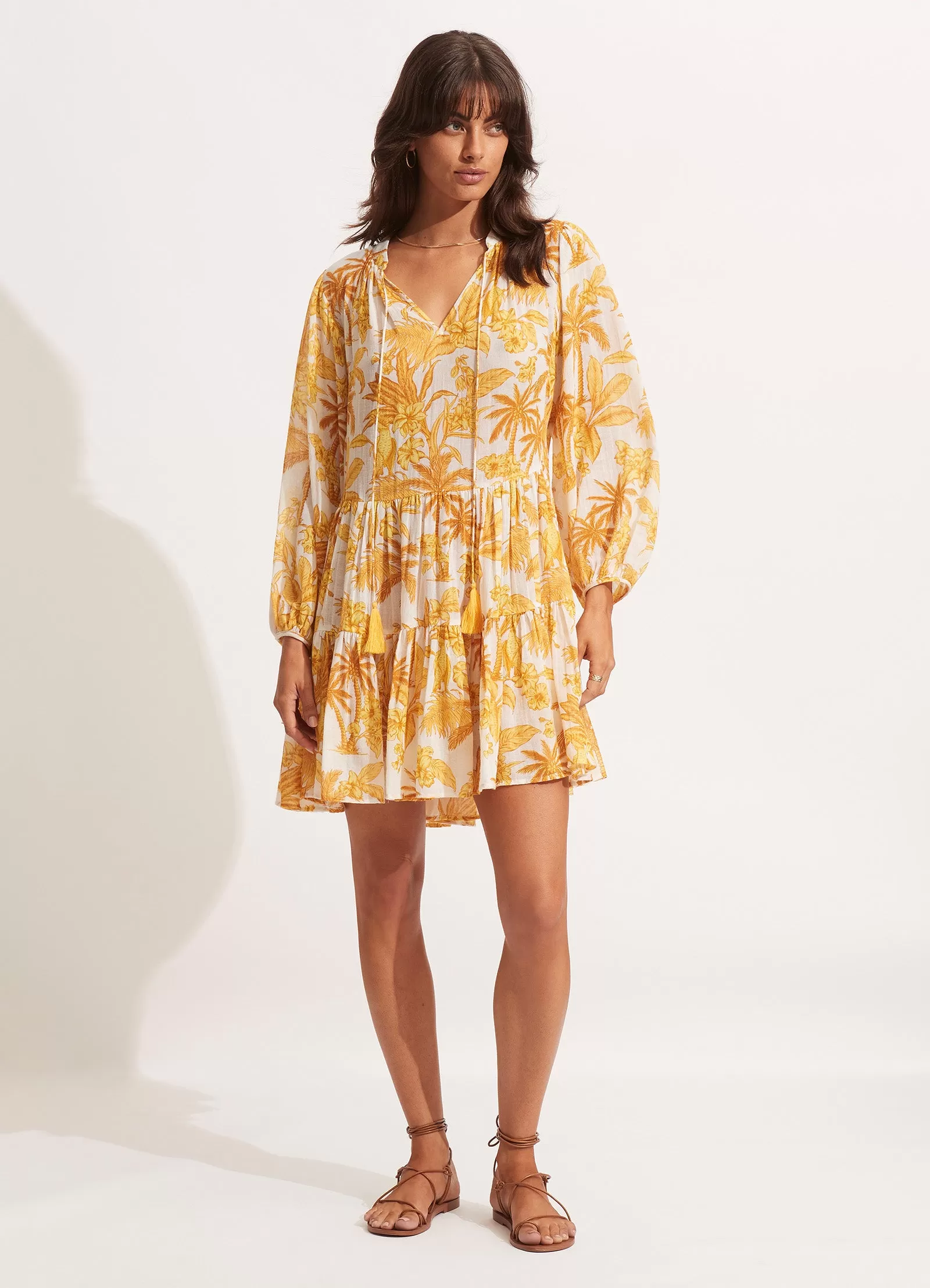 Castaway Tier Dress - Tuscan Sun