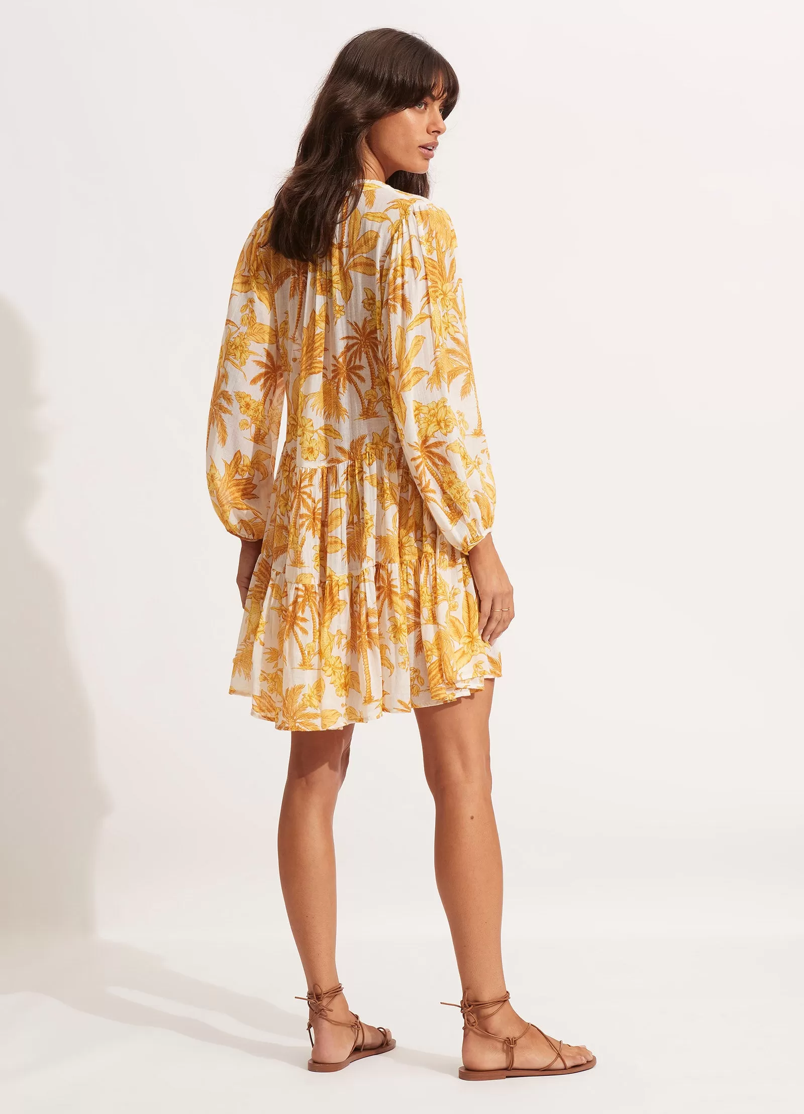 Castaway Tier Dress - Tuscan Sun