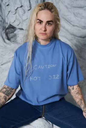 CAUTION HOT JIZZ Unisex T-Shirt Blue