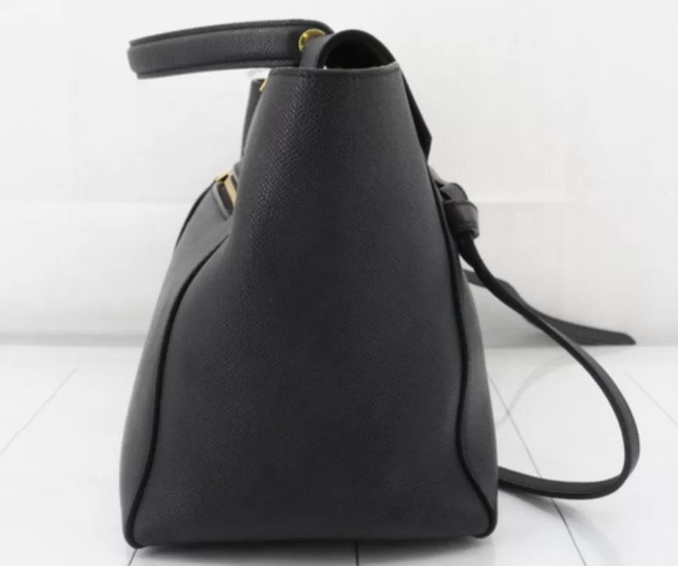 CELINE  Grained Calfskin Mini Belt Bag Black