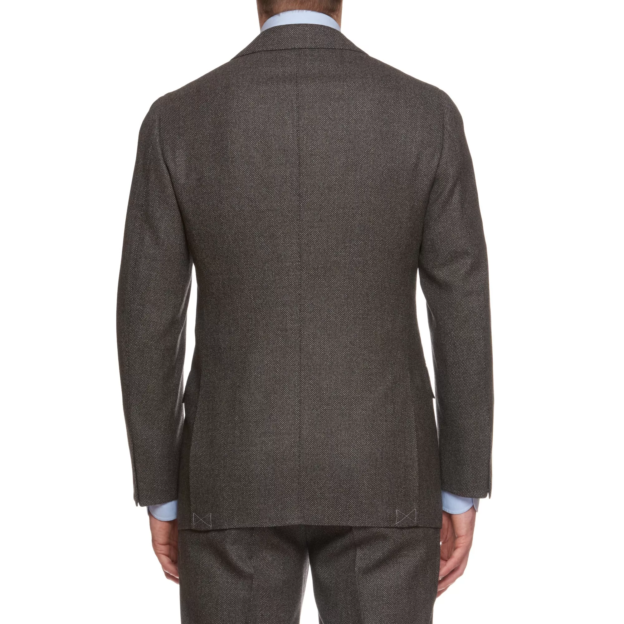 CESARE ATTOLINI Napoli Handmade Gray Birdseye Wool Suit EU 50 NEW US 40