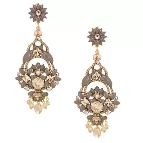 Chandelier Enamel Flower Pendant Earrings by DUBLOS