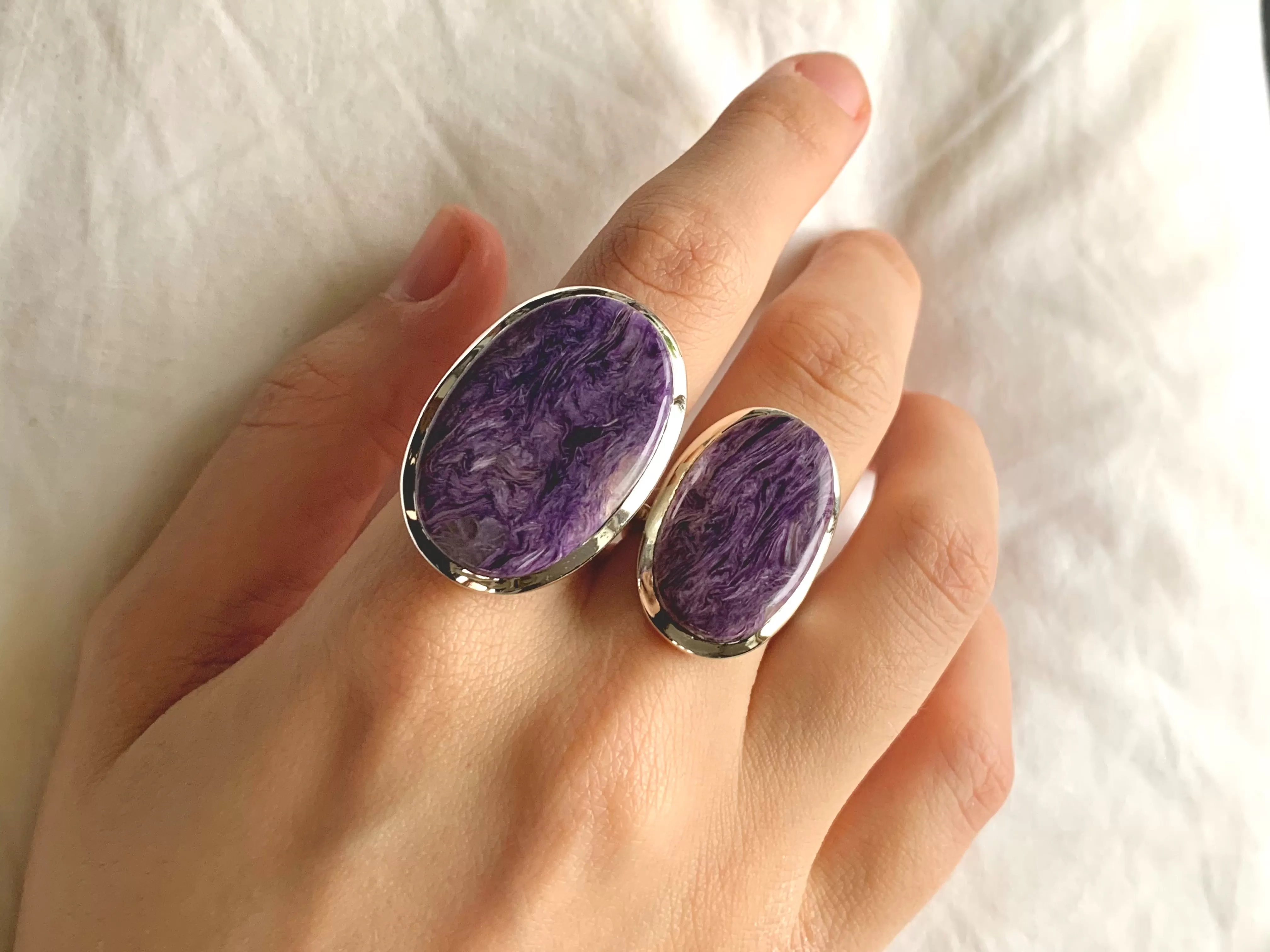 Charoite Naevia Rings - Oval