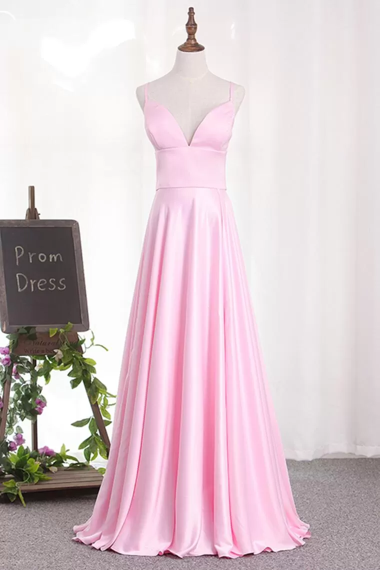 Chic A Line Cheap Prom Dress Sleeveless Satin Evenng Dress ER2042