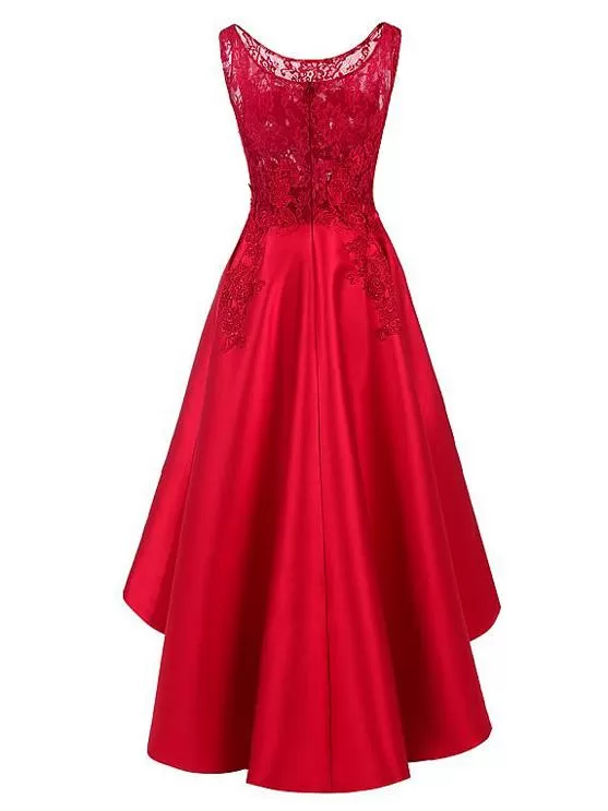 Chic Red Homecoming dress Asymmetrical Lace Homecoming Dress ER076