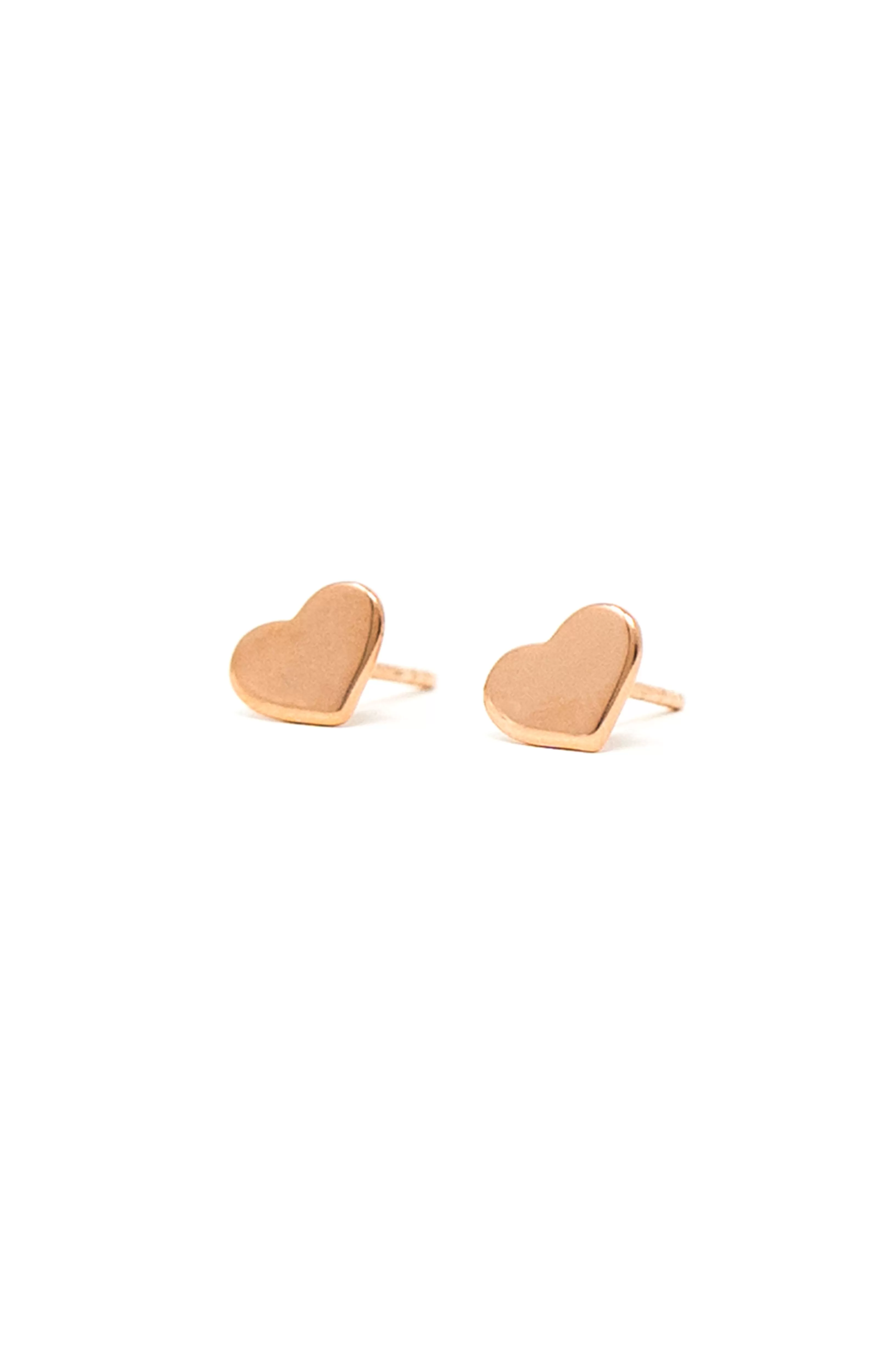 Classic Heart Rose Gold Plated Sterling Silver Stud Earrings